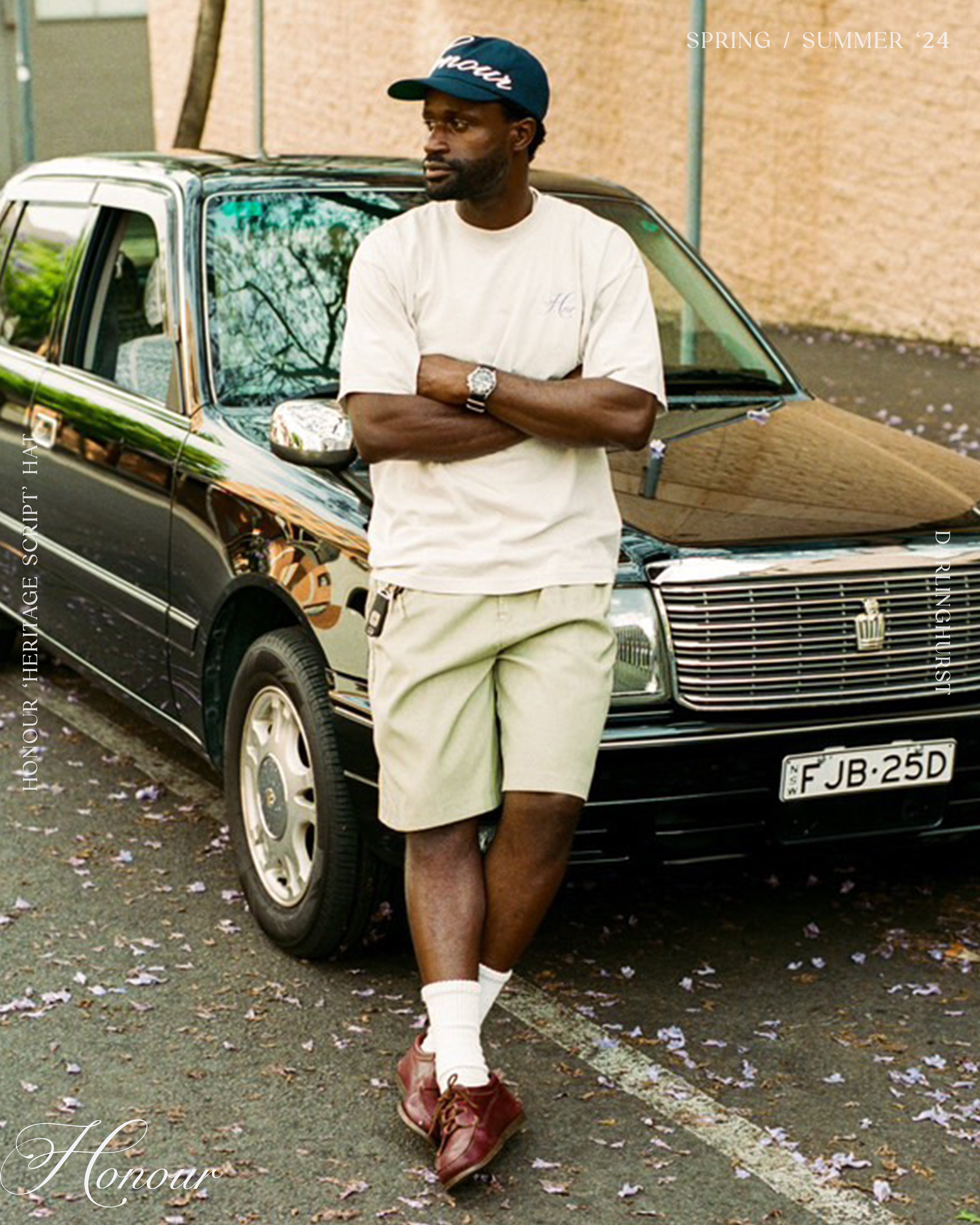 HONOUR Heritage Script Adjustable Hat 'Navy'