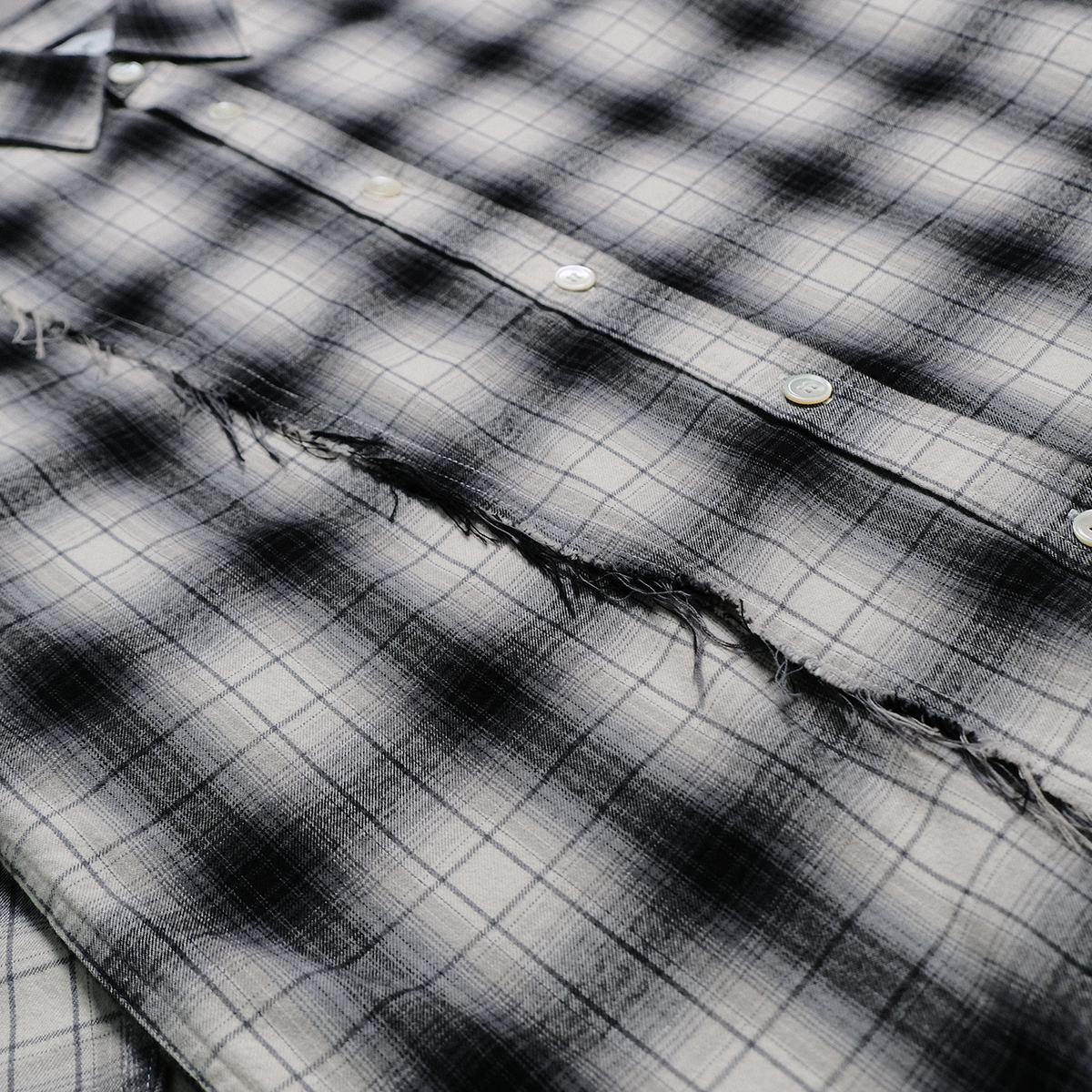 Honour Frayed Overshirt - Shadow Plaid