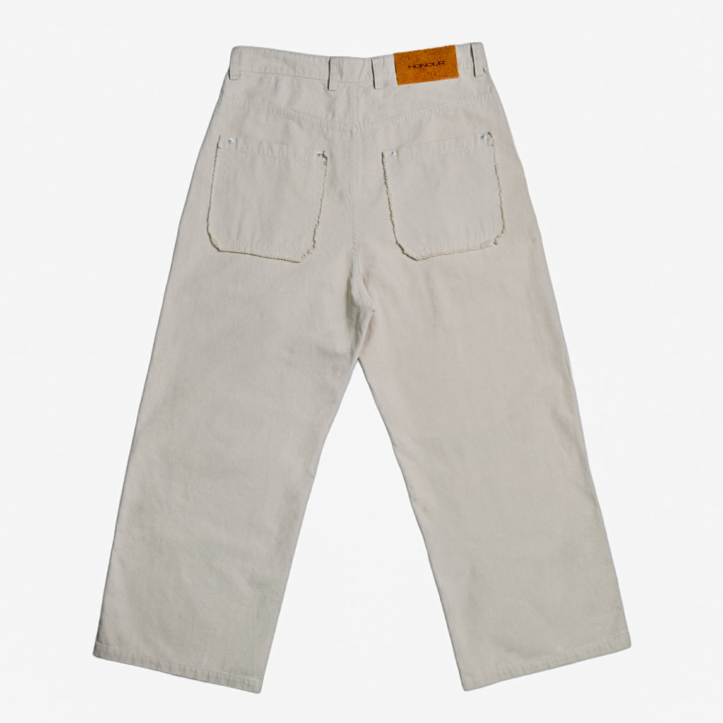 Honour Frayed Relaxed Fit Pant - Beige