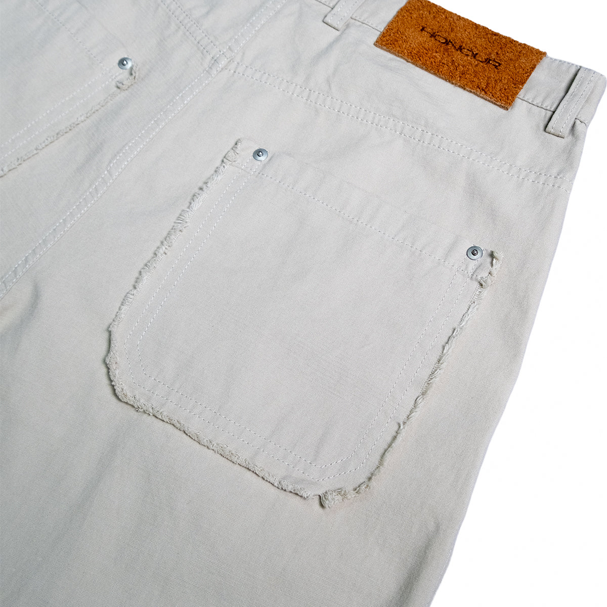 Honour Frayed Relaxed Fit Pant - Beige