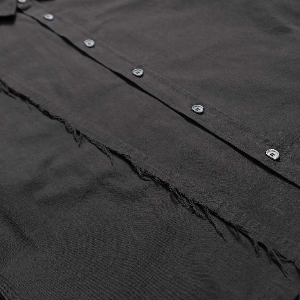 Honour Frayed Overshirt - Black