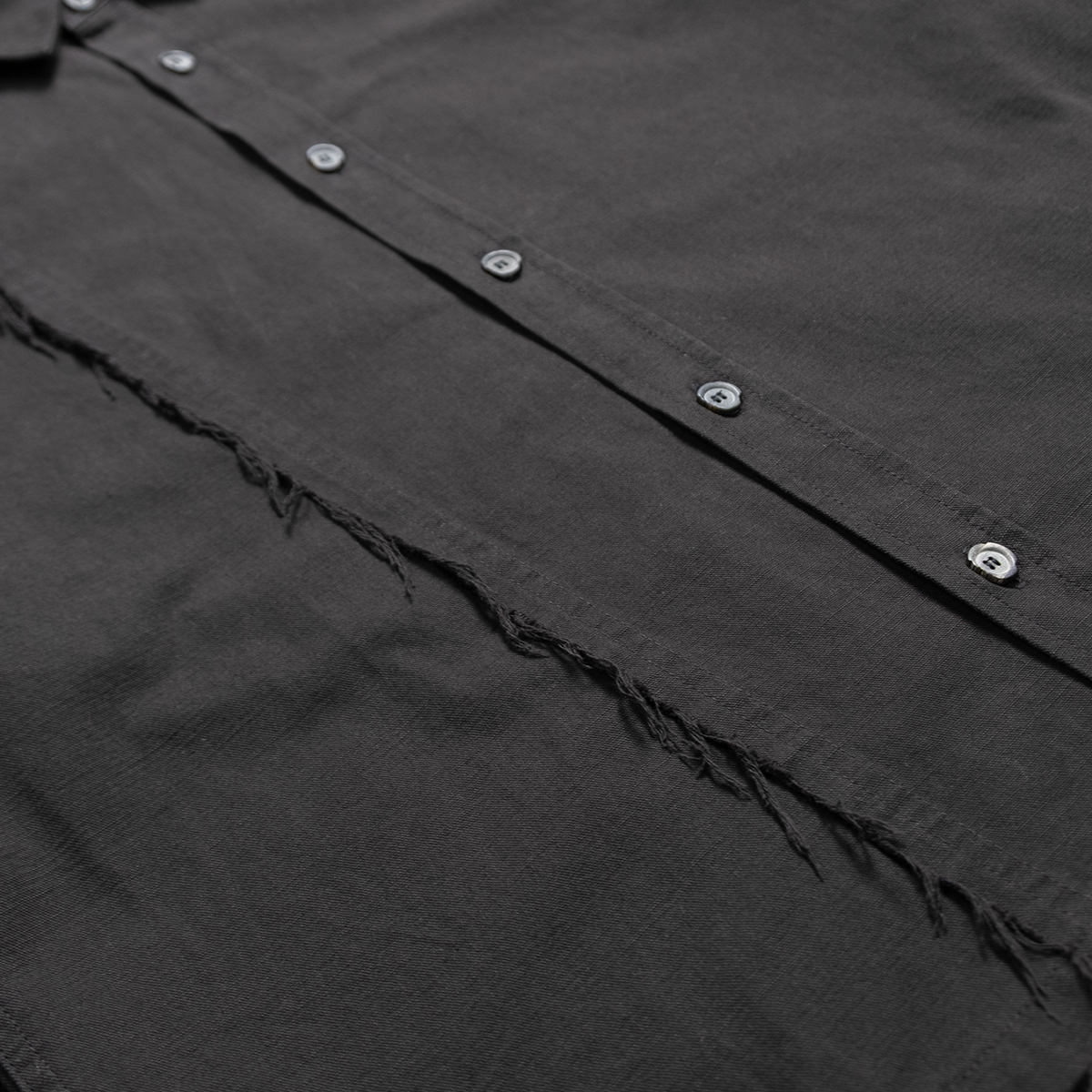 Honour Frayed Overshirt - Black