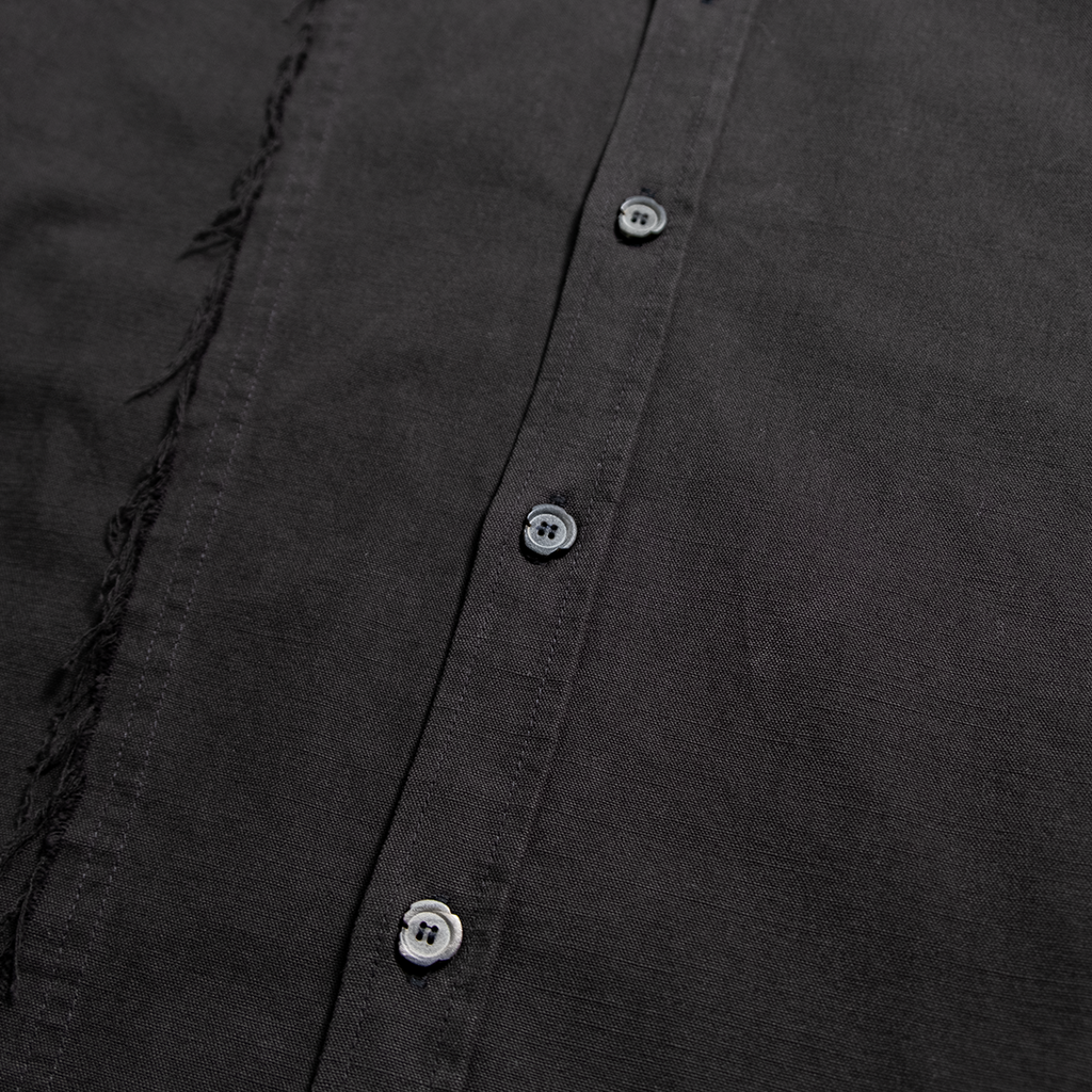 Honour Frayed Overshirt - Black