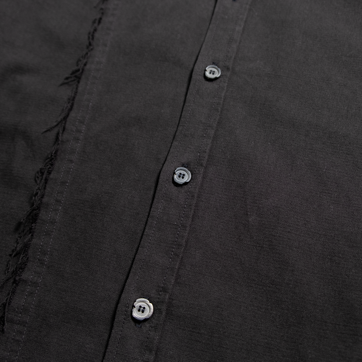 Honour Frayed Overshirt - Black