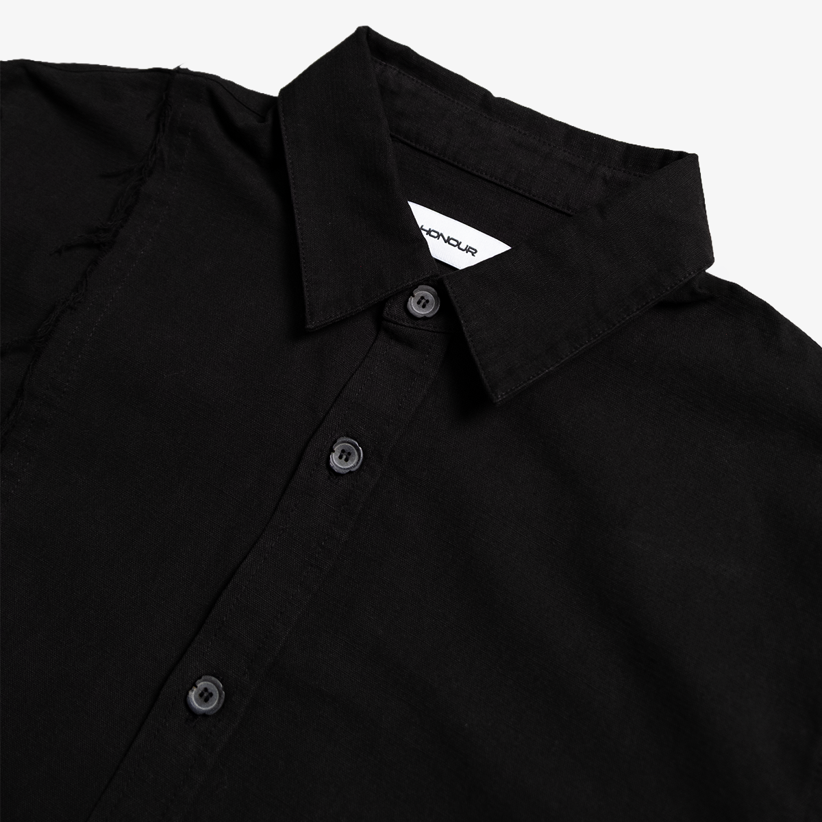 Honour Frayed Overshirt - Black