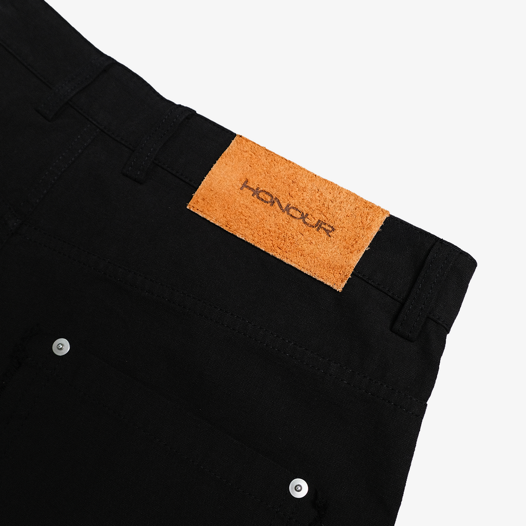 Honour Frayed Relaxed Fit Pant - Black