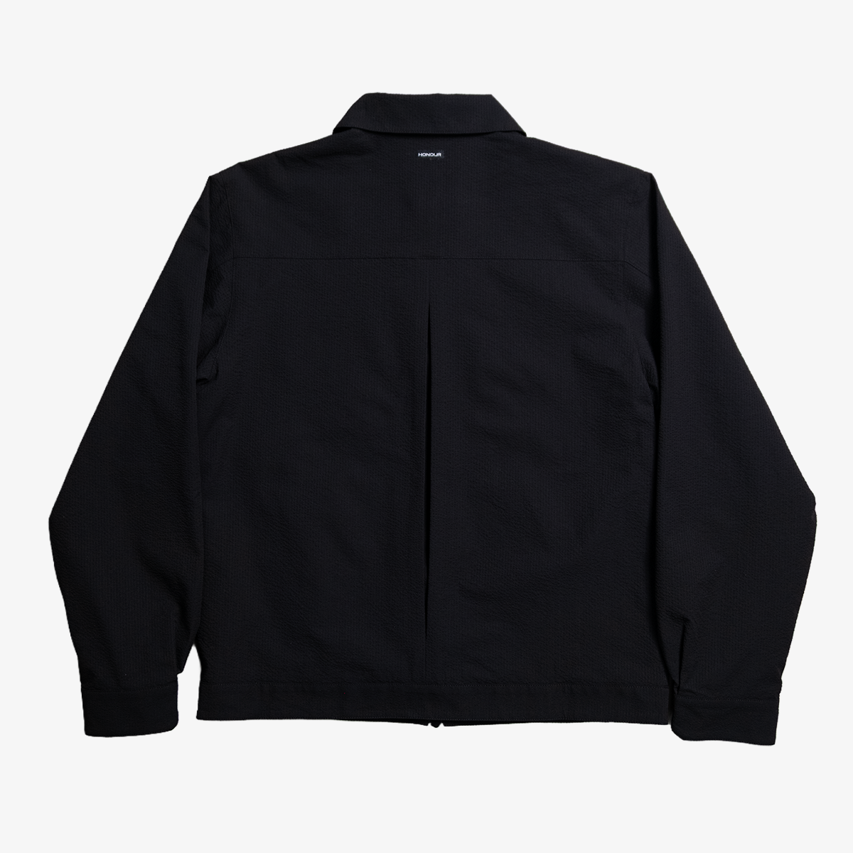 Honour Seersucker Pleated Blousson - Black