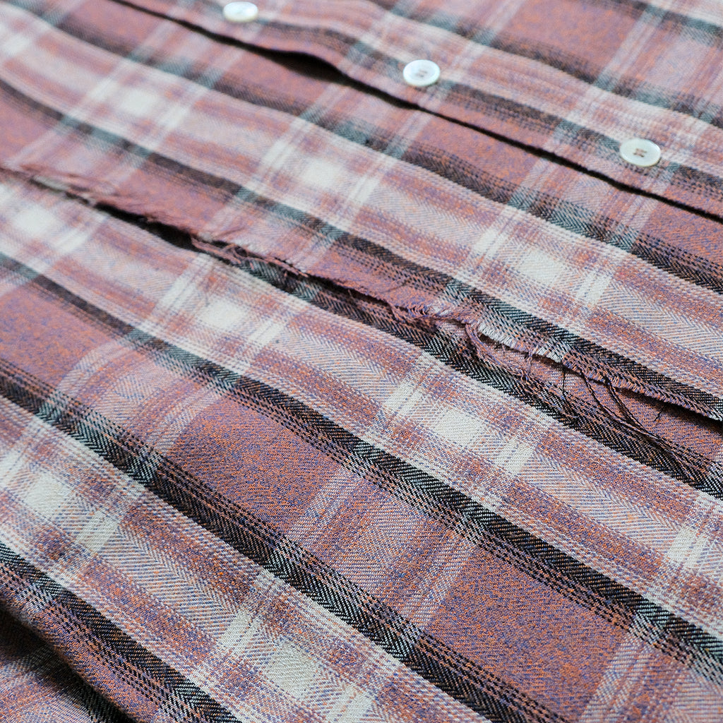 Honour Frayed Overshirt - Dusty Pink Check