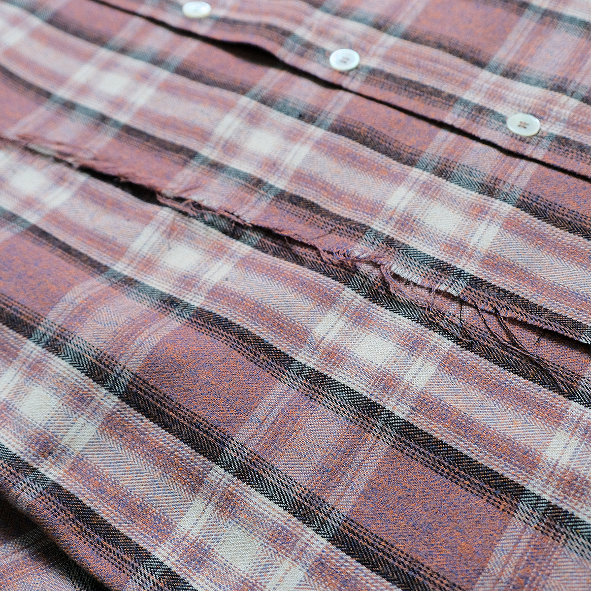 Honour Frayed Overshirt - Dusty Pink Check