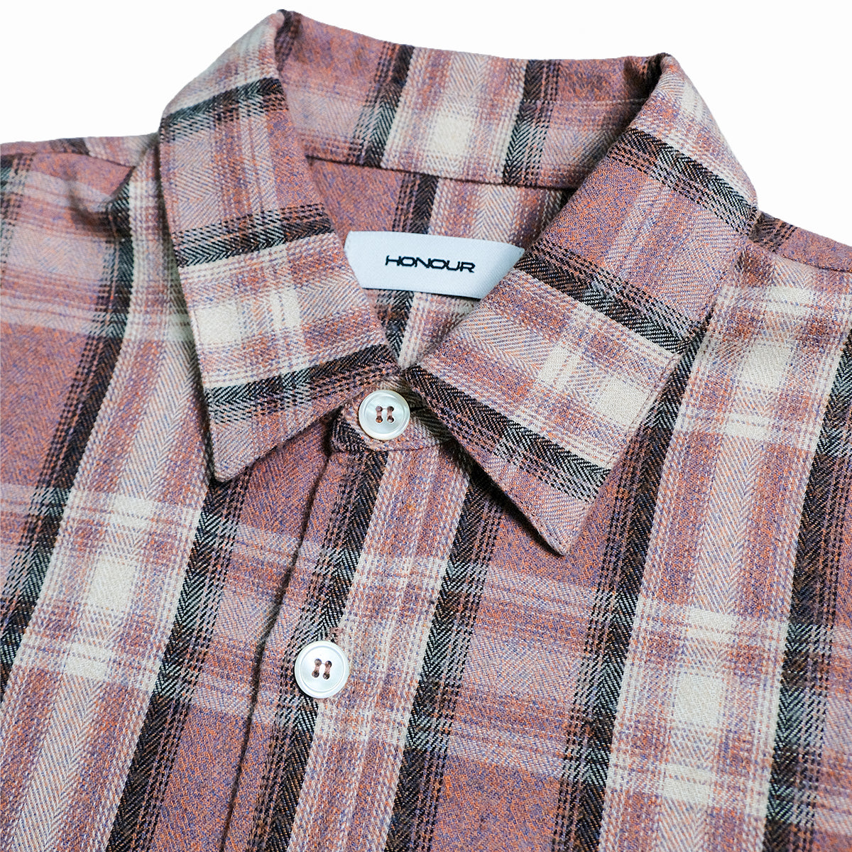 Honour Frayed Overshirt - Dusty Pink Check