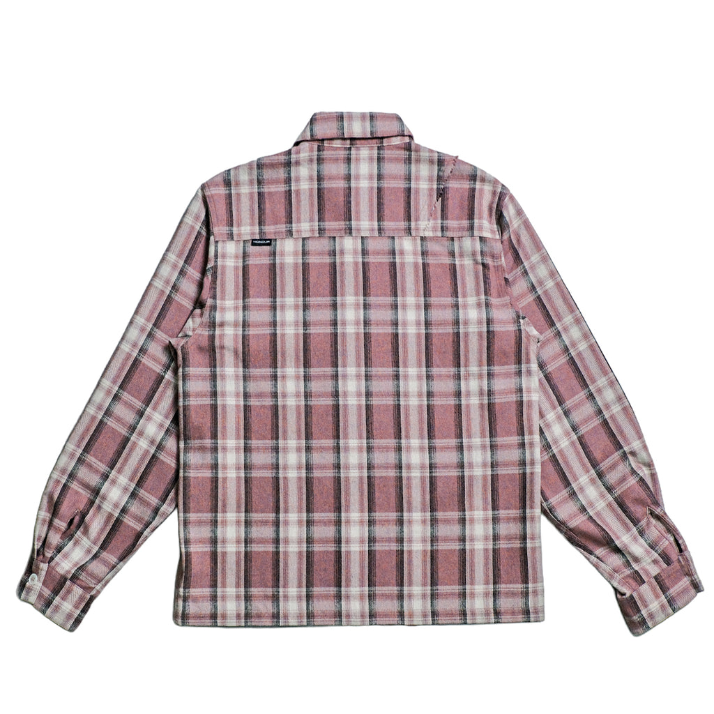 Honour Frayed Overshirt - Dusty Pink Check