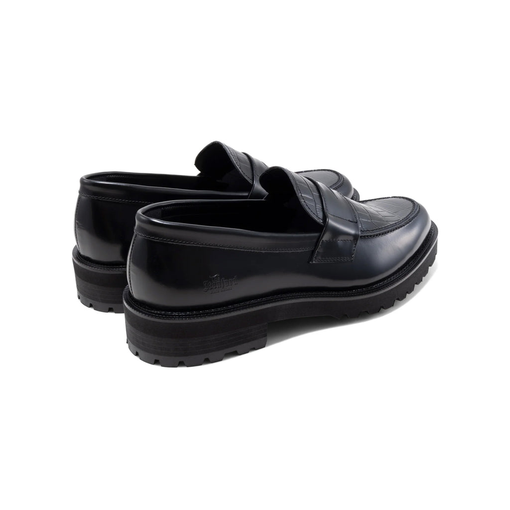 Kenford New Classic Coin Loafers "Black Crocodile"
