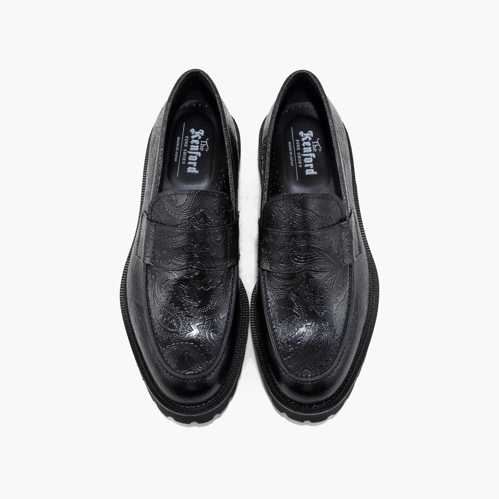 Kenford New Classic Coin Loafers "Black Paisley"