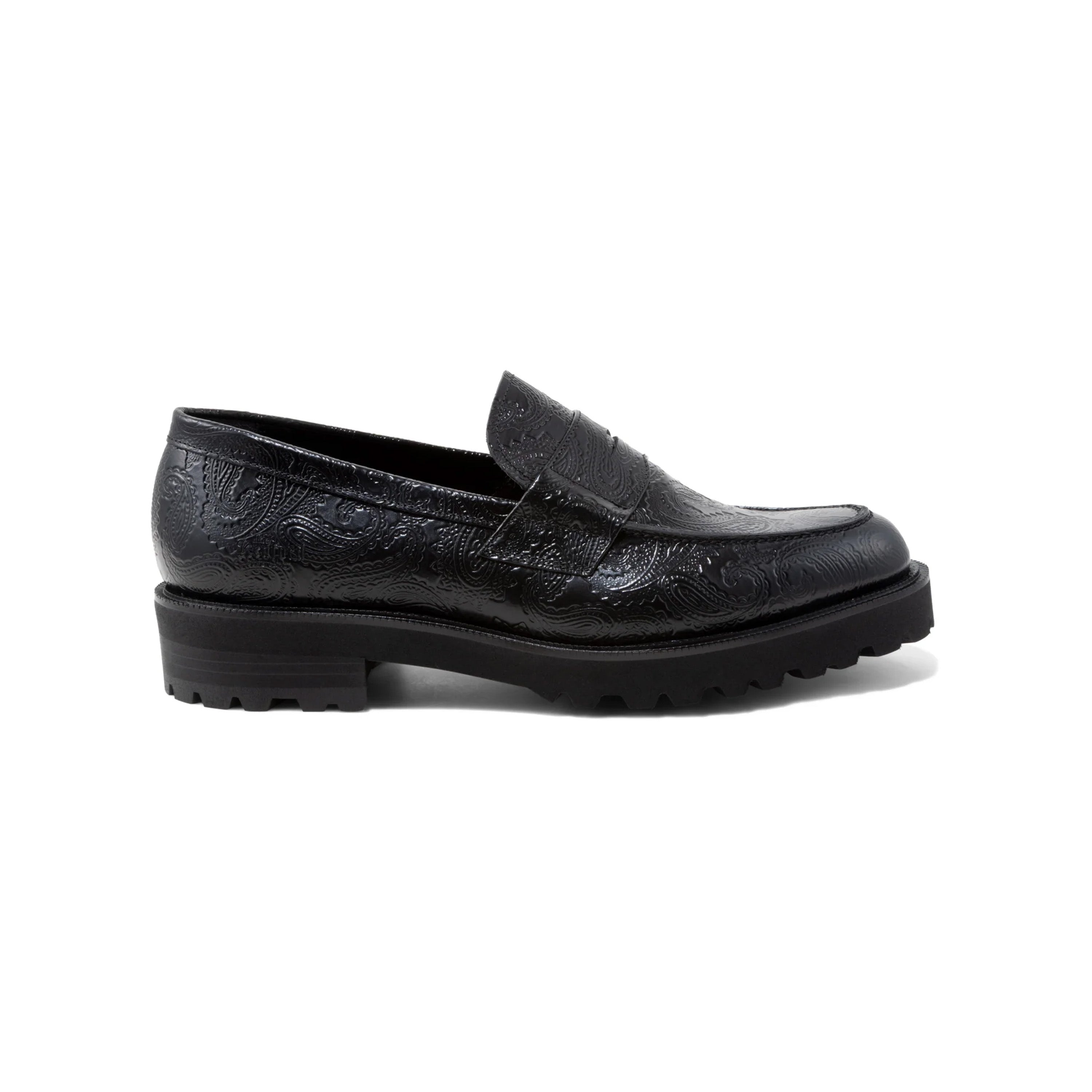 Kenford New Classic Coin Loafers "Black Paisley"