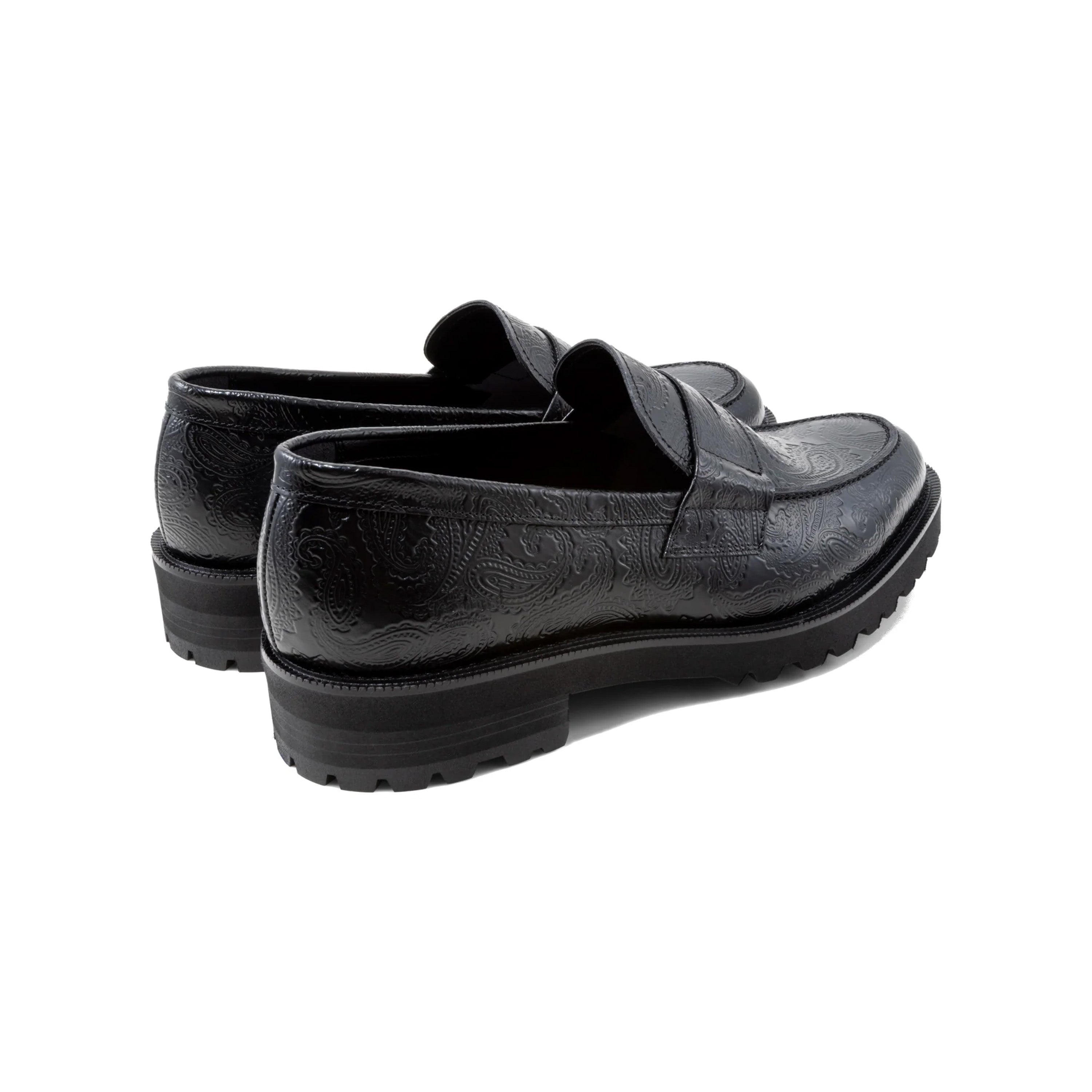 Kenford New Classic Coin Loafers "Black Paisley"