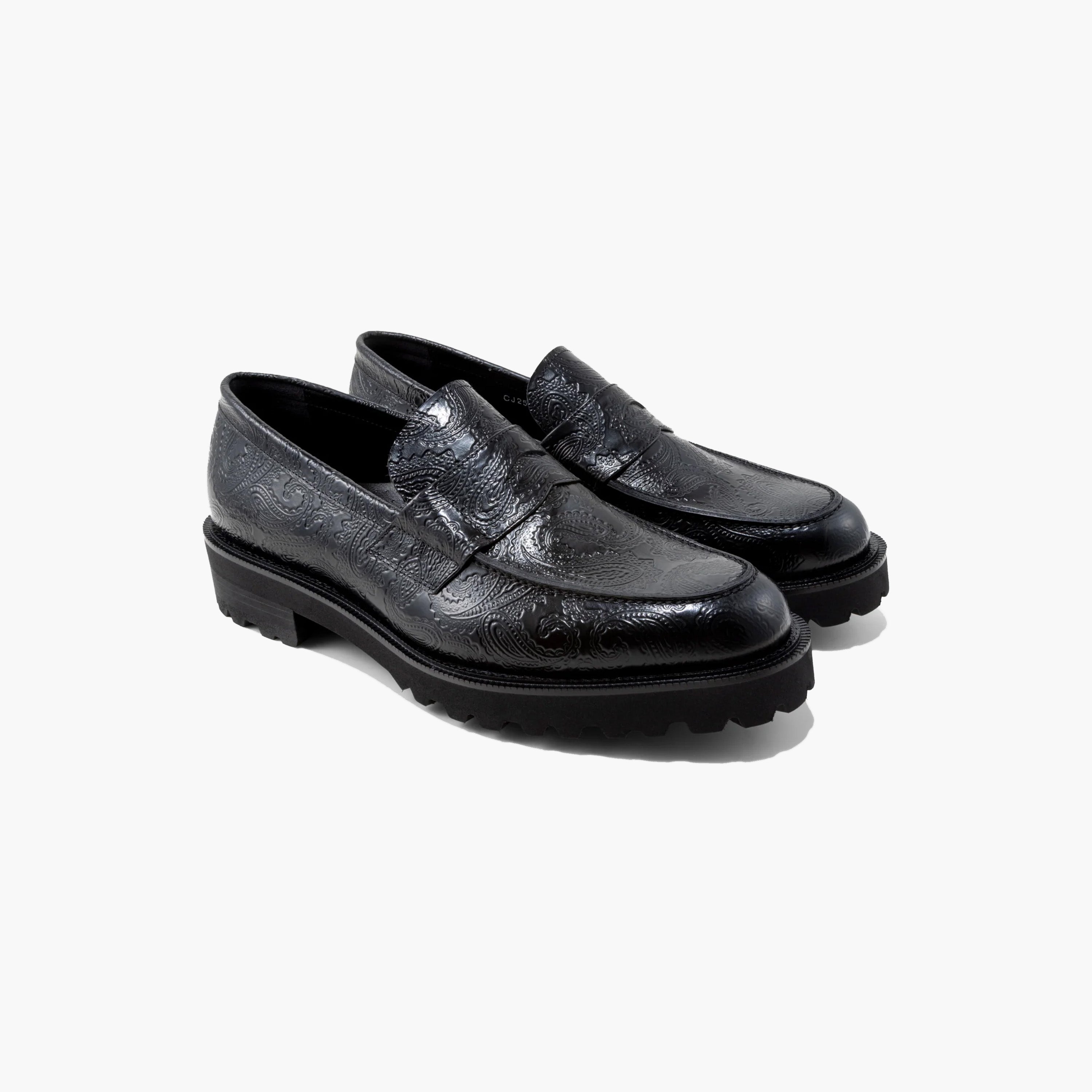 Kenford New Classic Coin Loafers "Black Paisley"