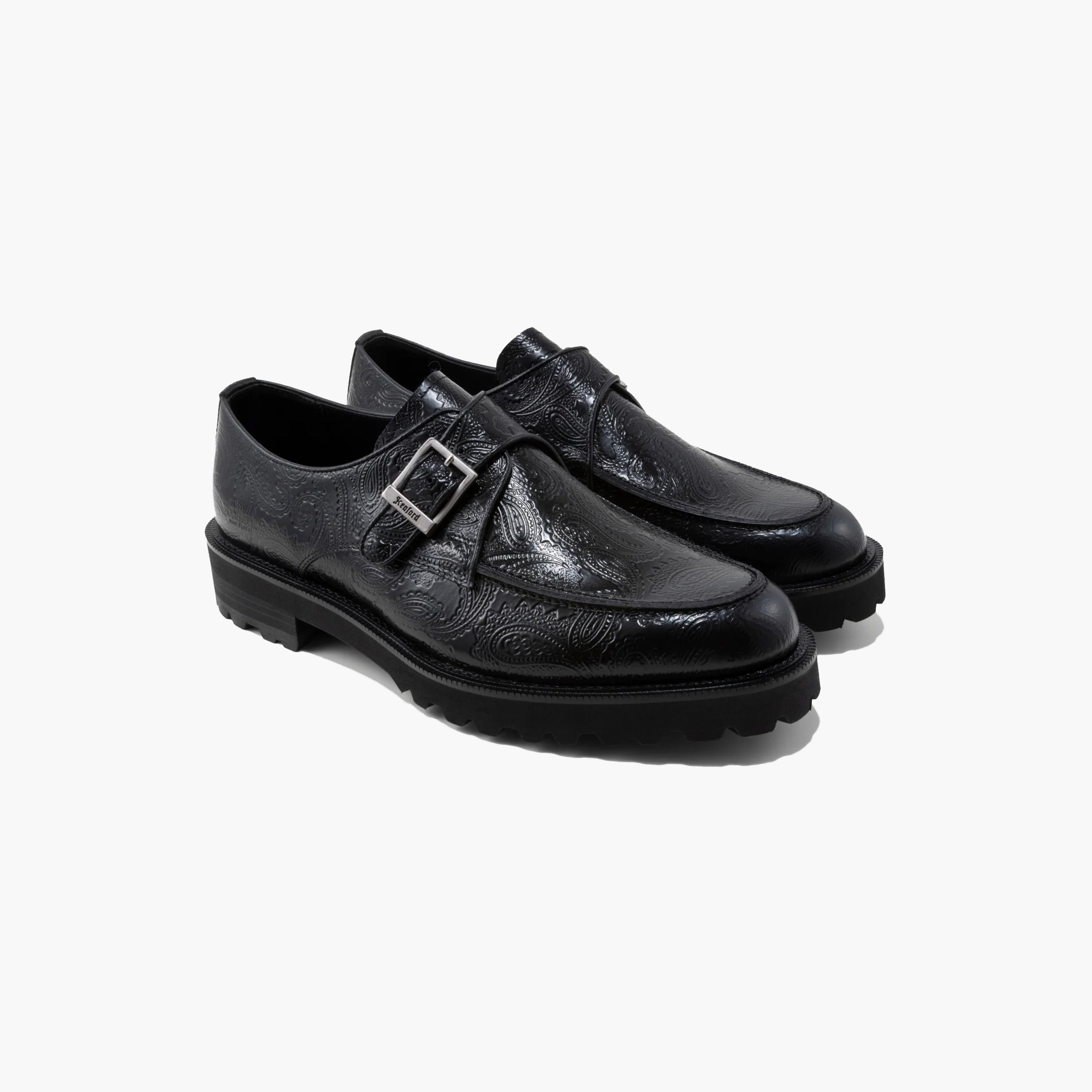 Kenford New Classic U-Tip Monk Strap "Black Paisley"