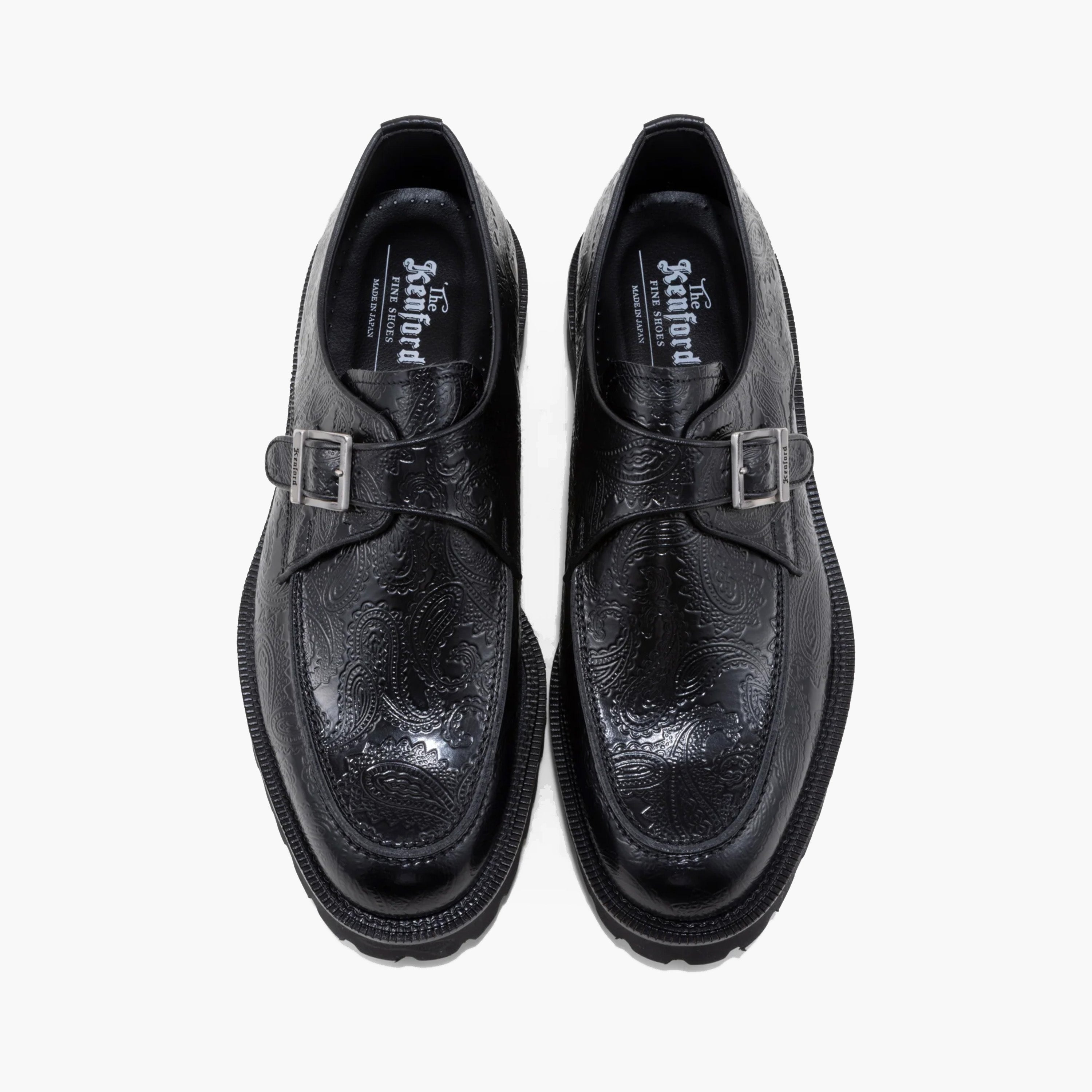 Kenford New Classic U-Tip Monk Strap "Black Paisley"