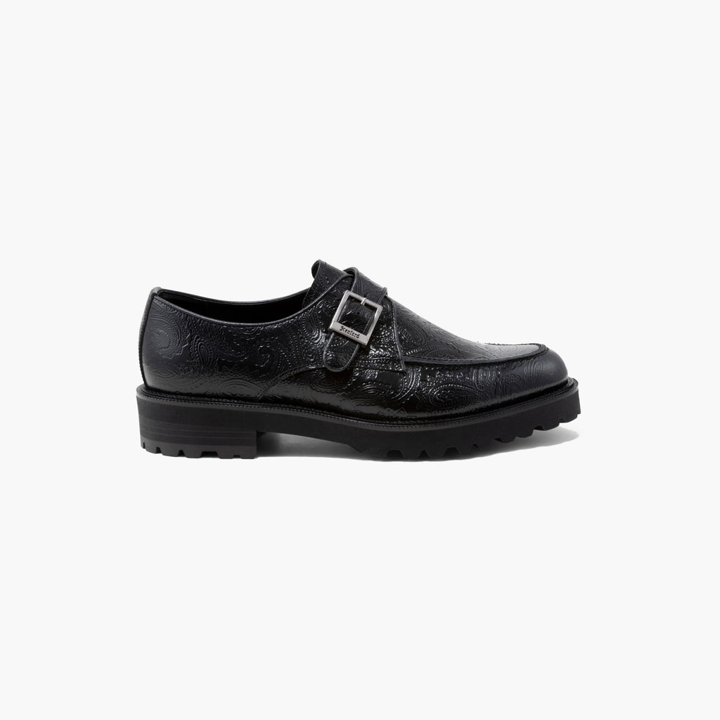 Kenford New Classic U-Tip Monk Strap "Black Paisley"