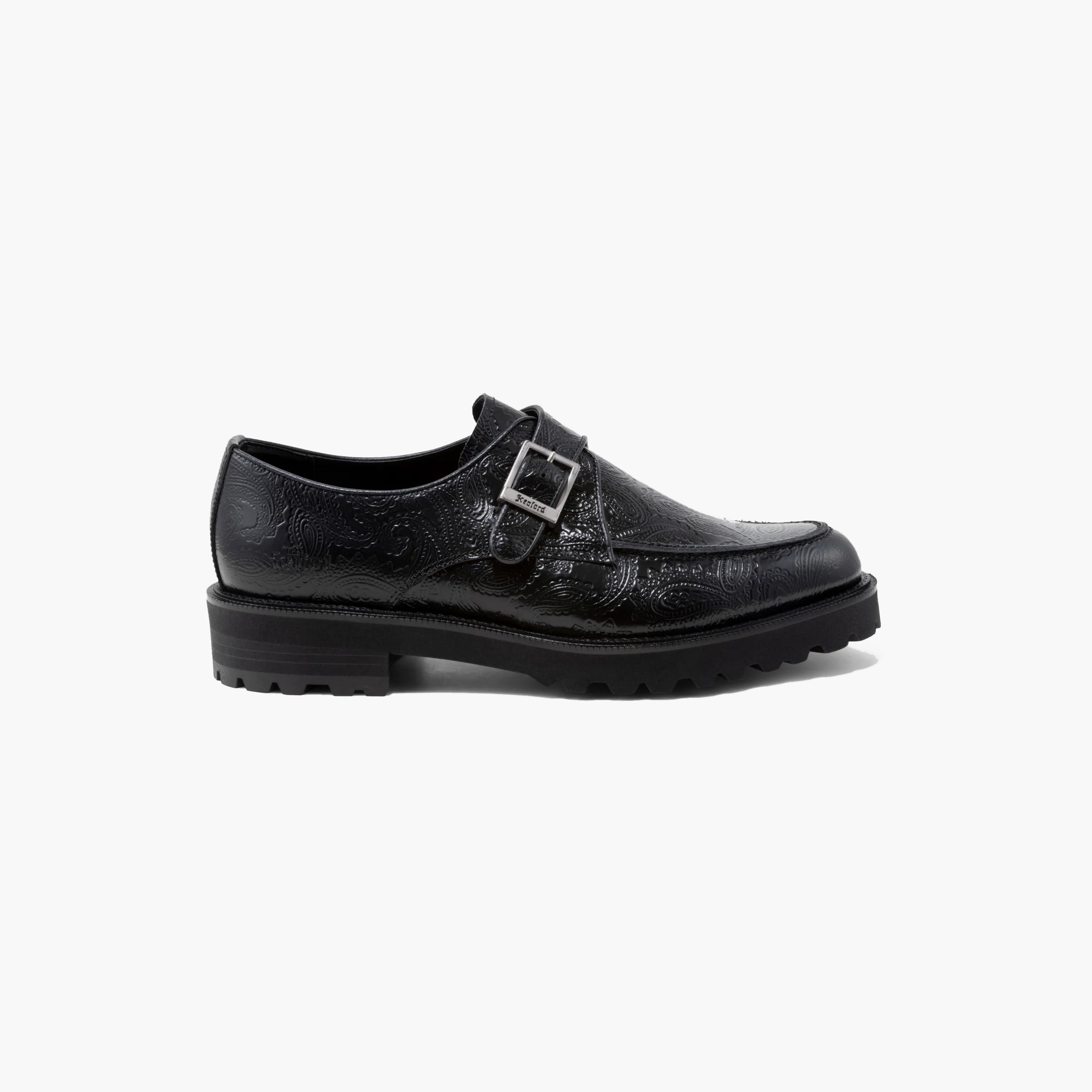 Kenford New Classic U-Tip Monk Strap "Black Paisley"