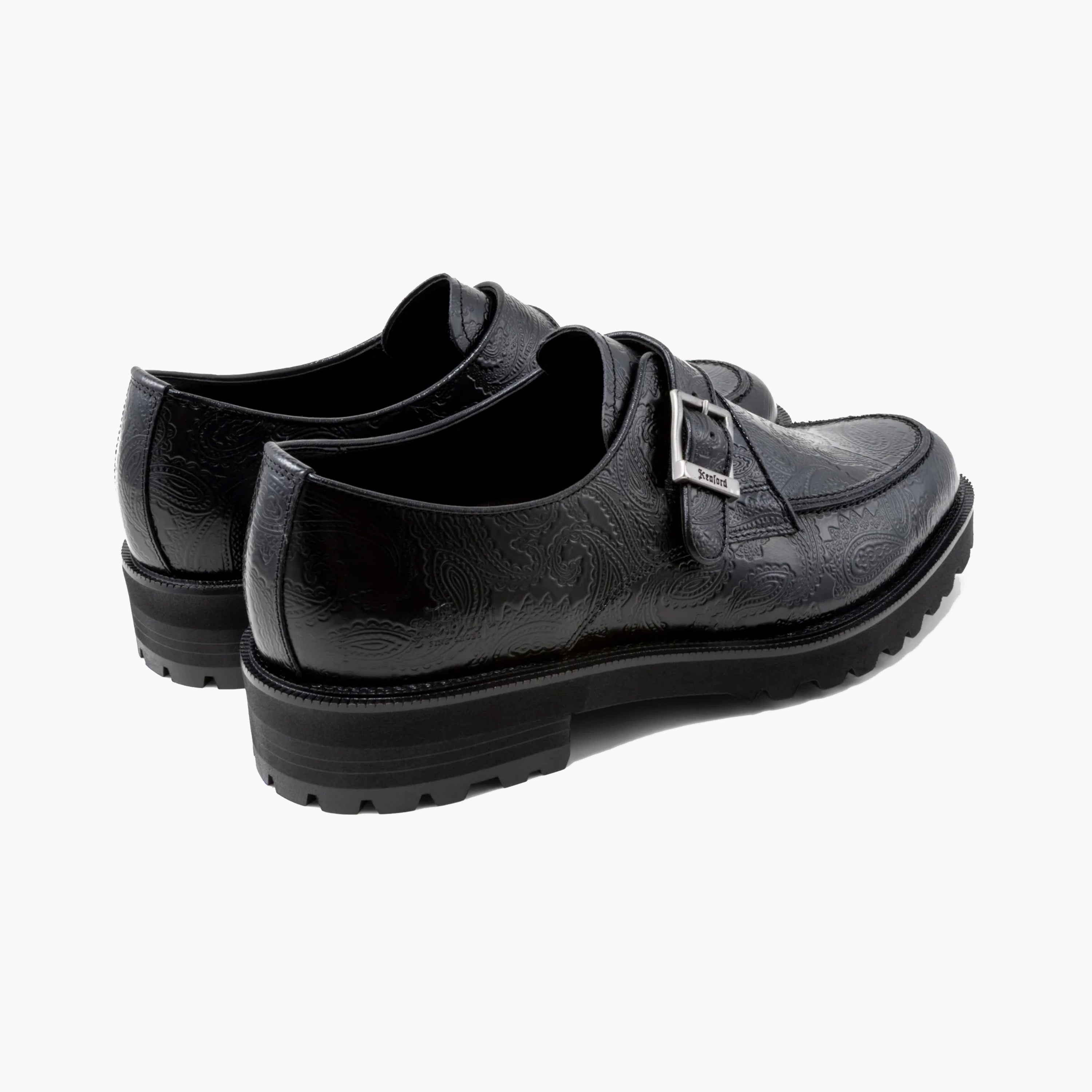 Kenford New Classic U-Tip Monk Strap "Black Paisley"