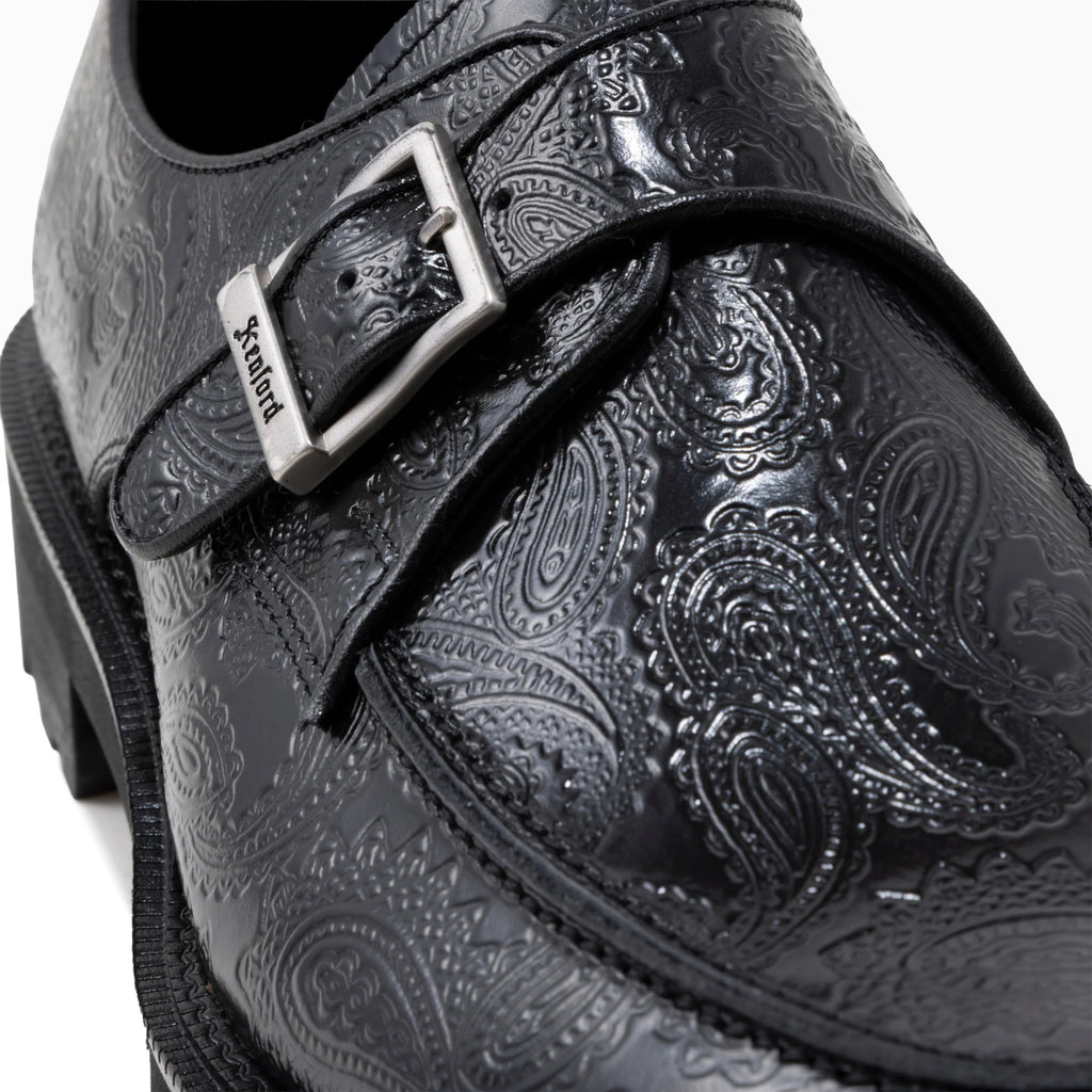 Kenford New Classic U-Tip Monk Strap "Black Paisley"