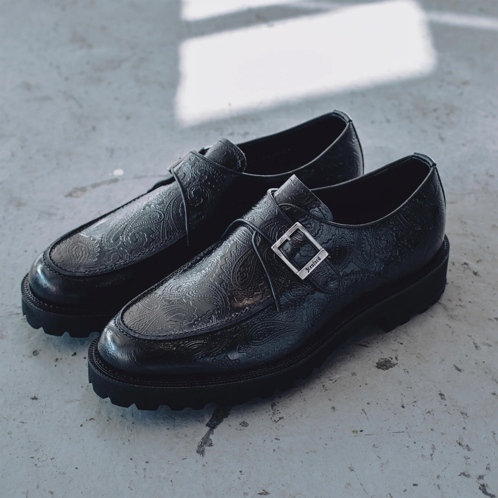 Kenford New Classic U-Tip Monk Strap "Black Paisley"