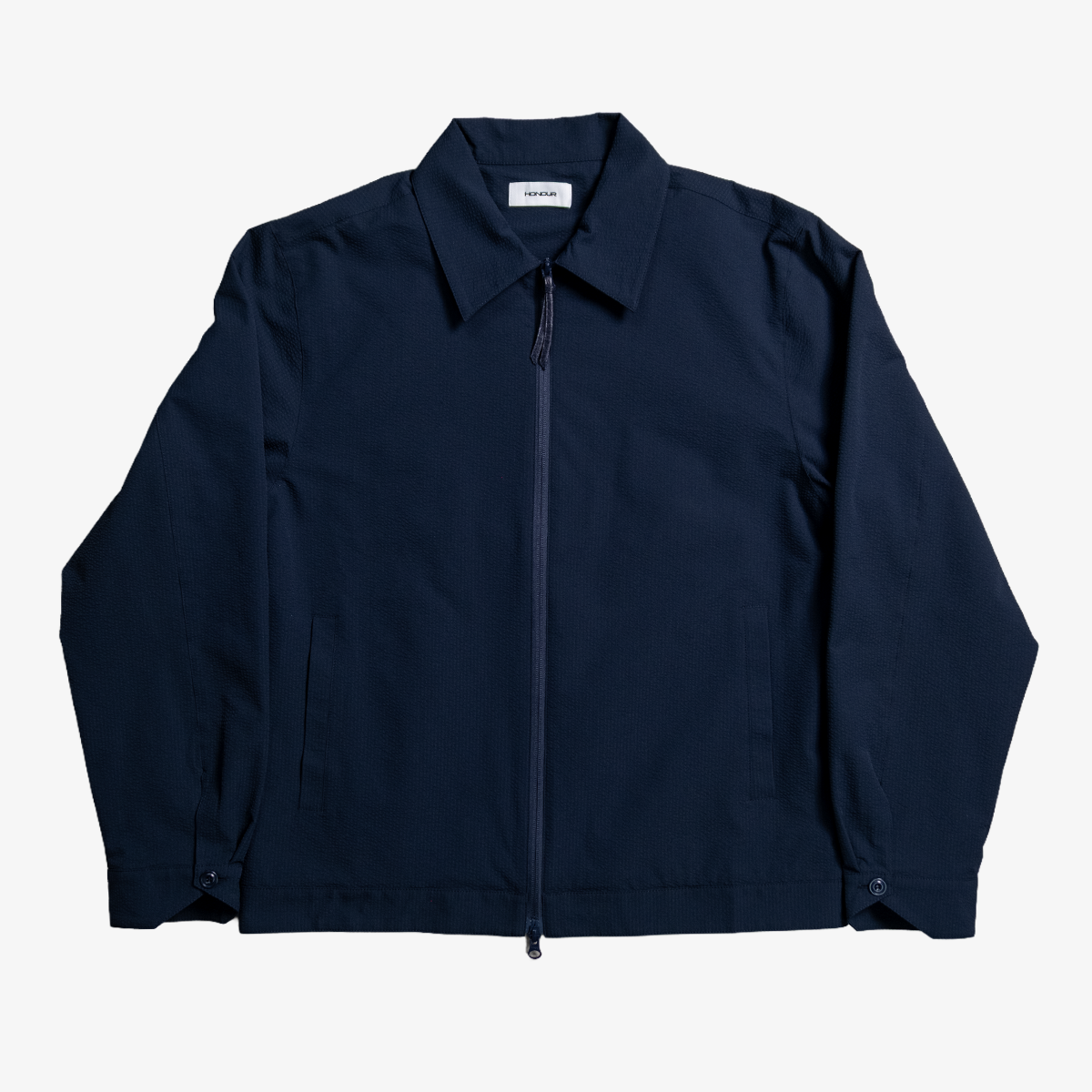 Honour Seersucker Pleated Blousson - Navy