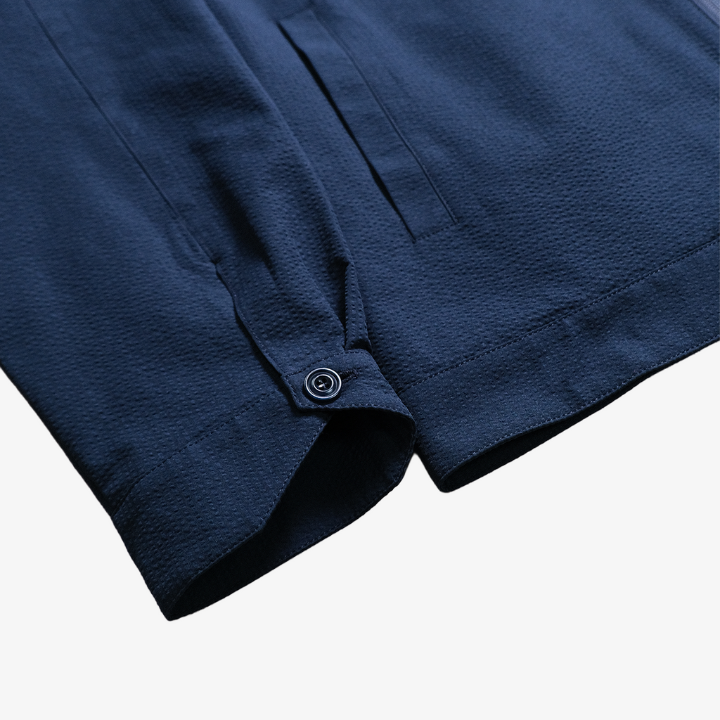 Honour Seersucker Pleated Blousson - Navy