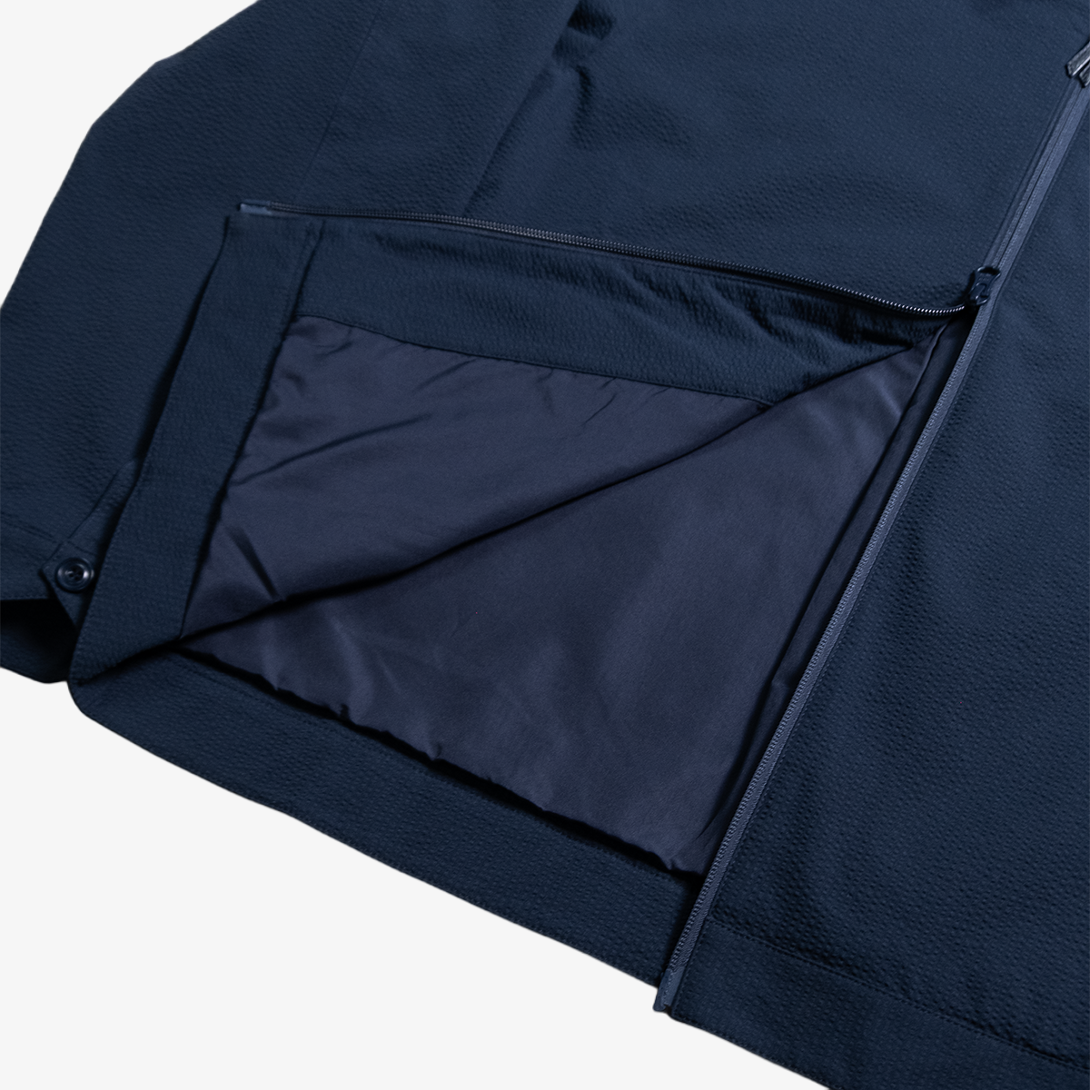 Honour Seersucker Pleated Blousson - Navy