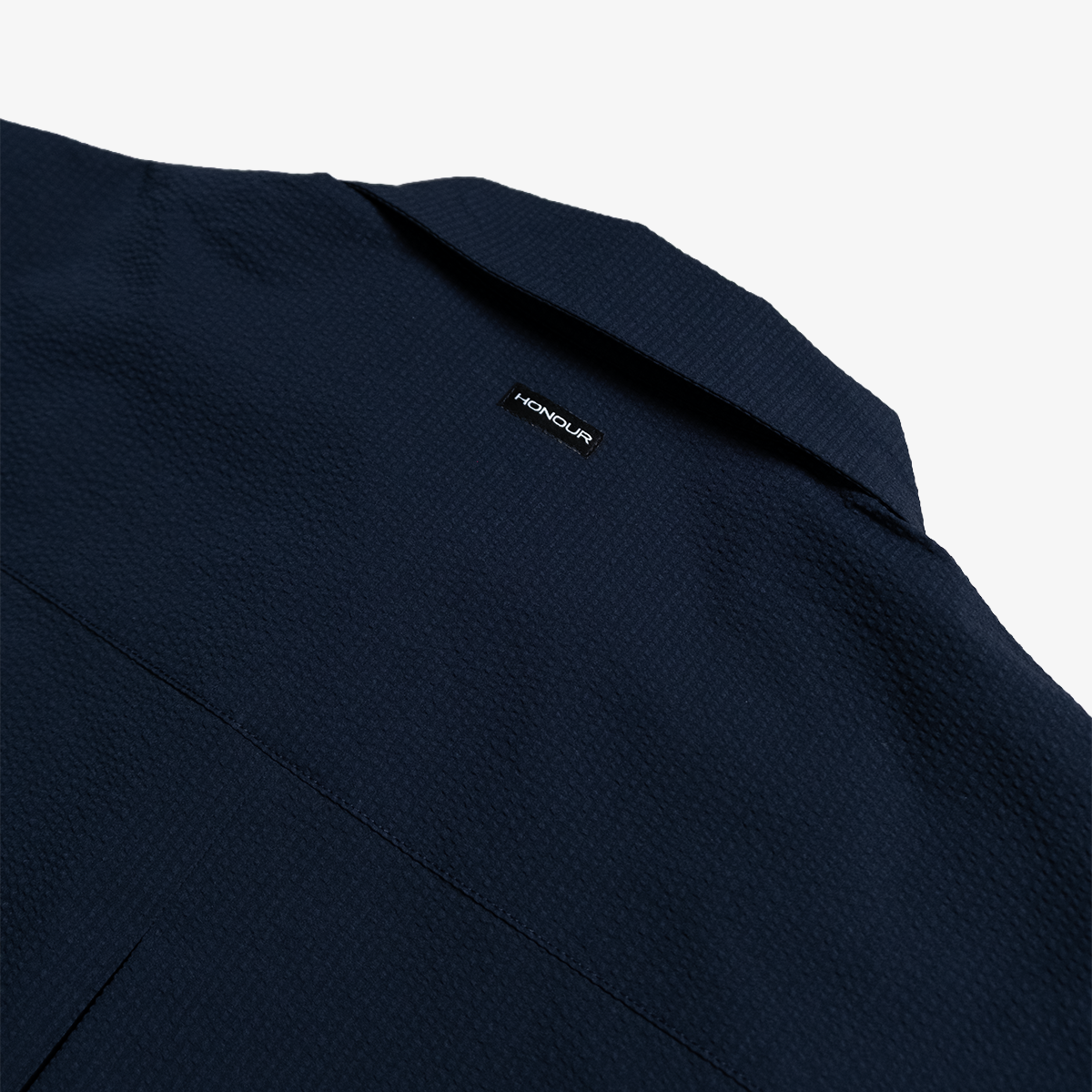 Honour Seersucker Pleated Blousson - Navy