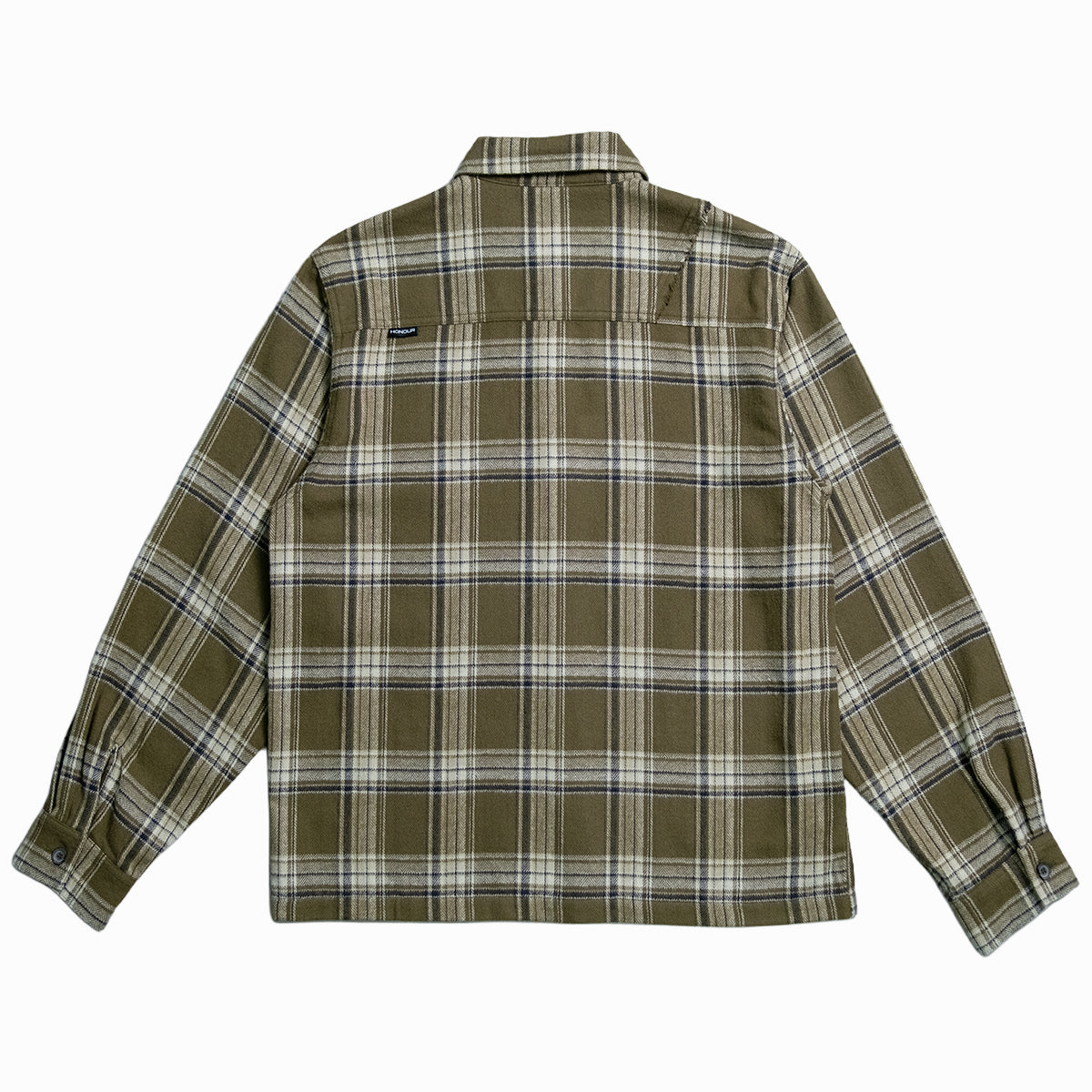 Honour Frayed Overshirt - Olive Check