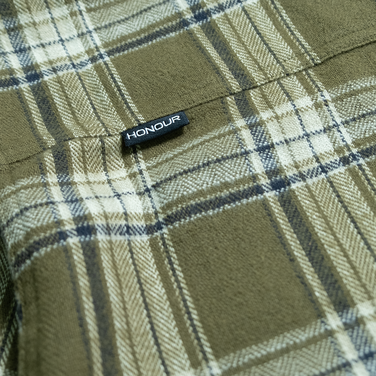 Honour Frayed Overshirt - Olive Check