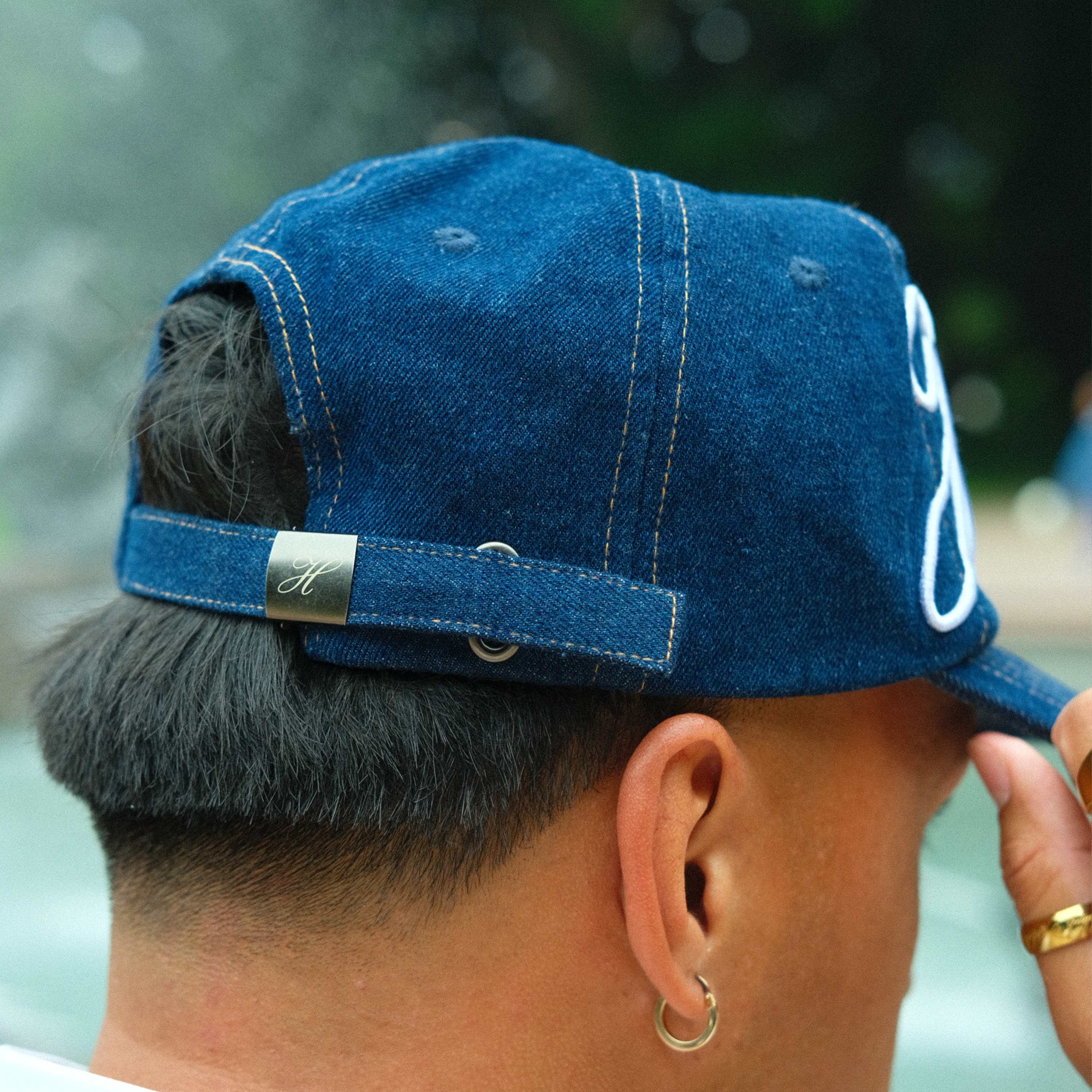 HONOUR Heritage Script Adjustable Hat 'Raw Denim'
