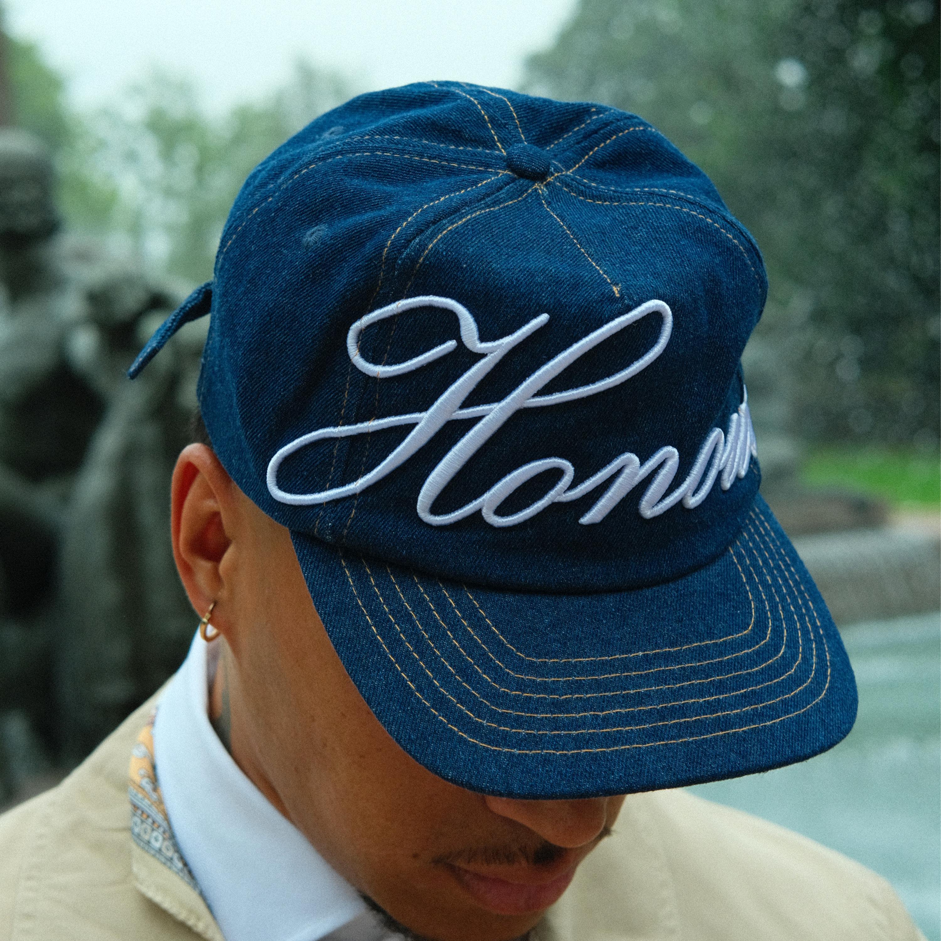 HONOUR Heritage Script Adjustable Hat 'Raw Denim'