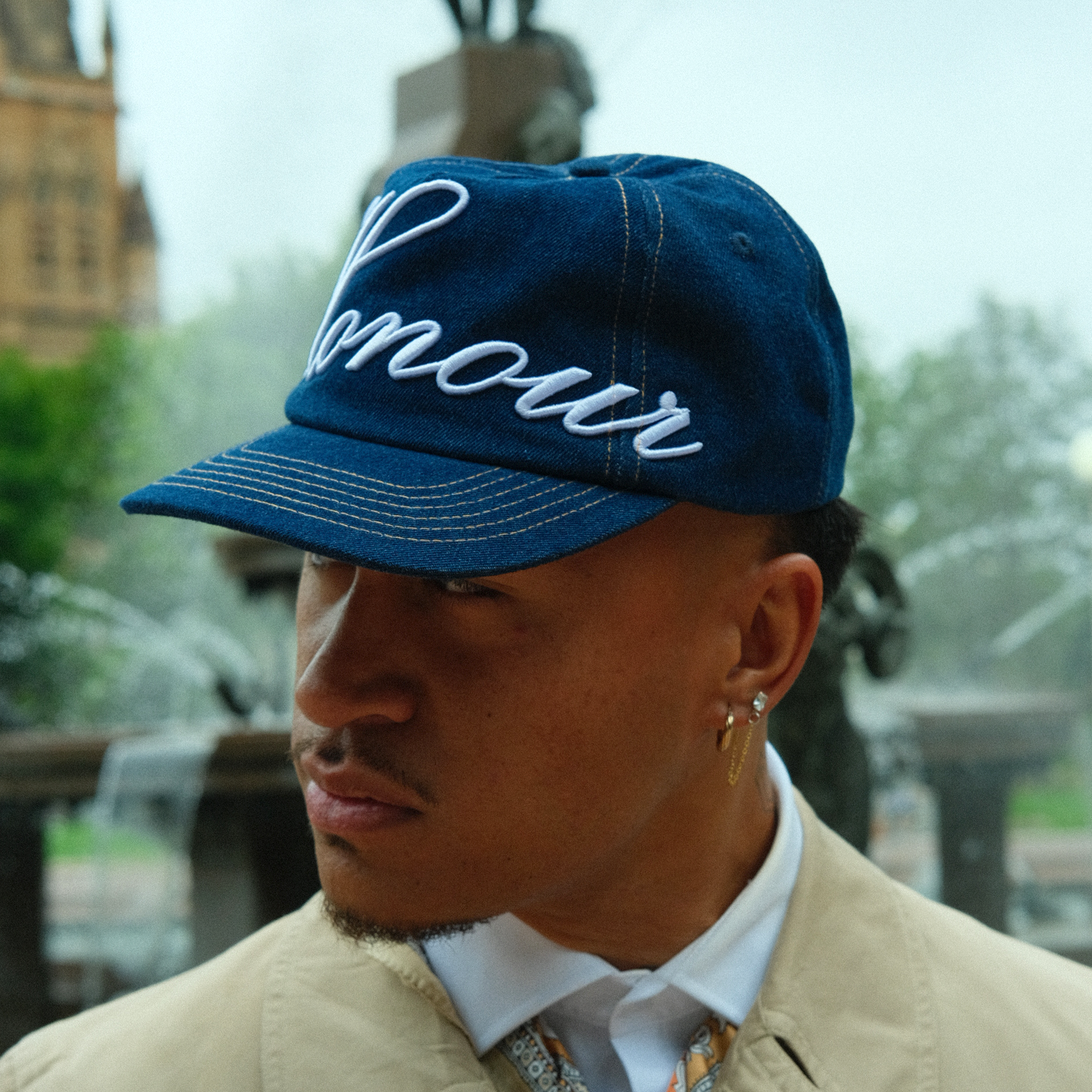 HONOUR Heritage Script Adjustable Hat 'Raw Denim'