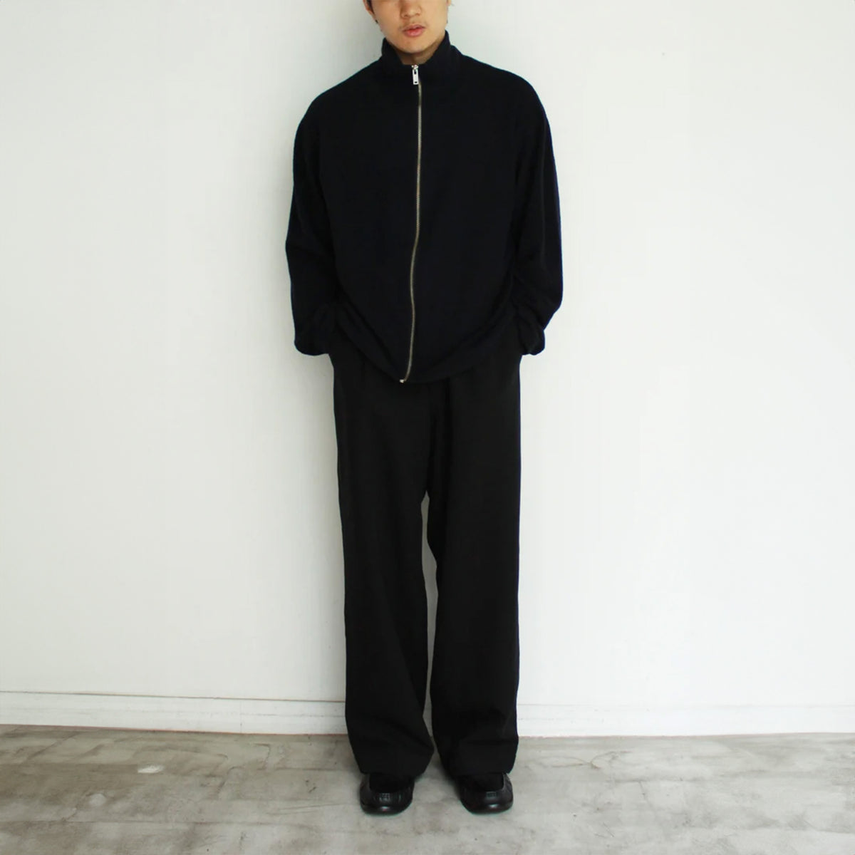 Soe Zip Up Mild Sweater 'Navy'