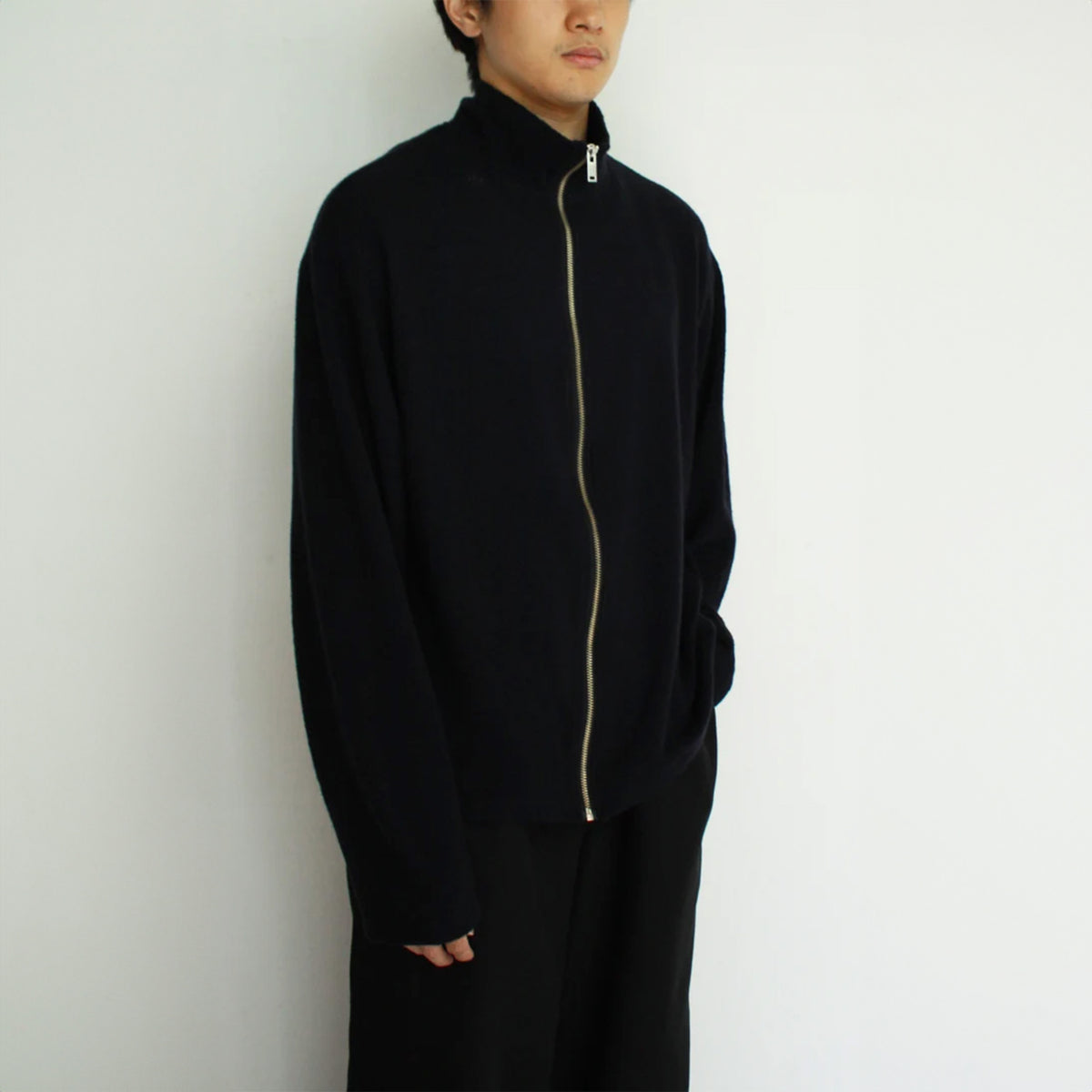 Soe Zip Up Mild Sweater 'Navy'