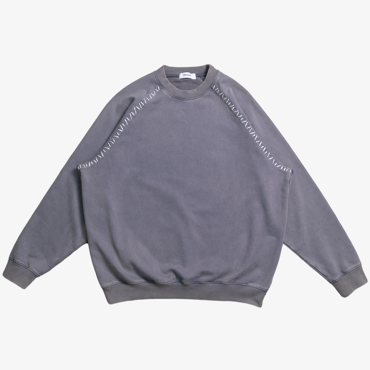 Honour Frankenstitch Crewneck - Stone Blue