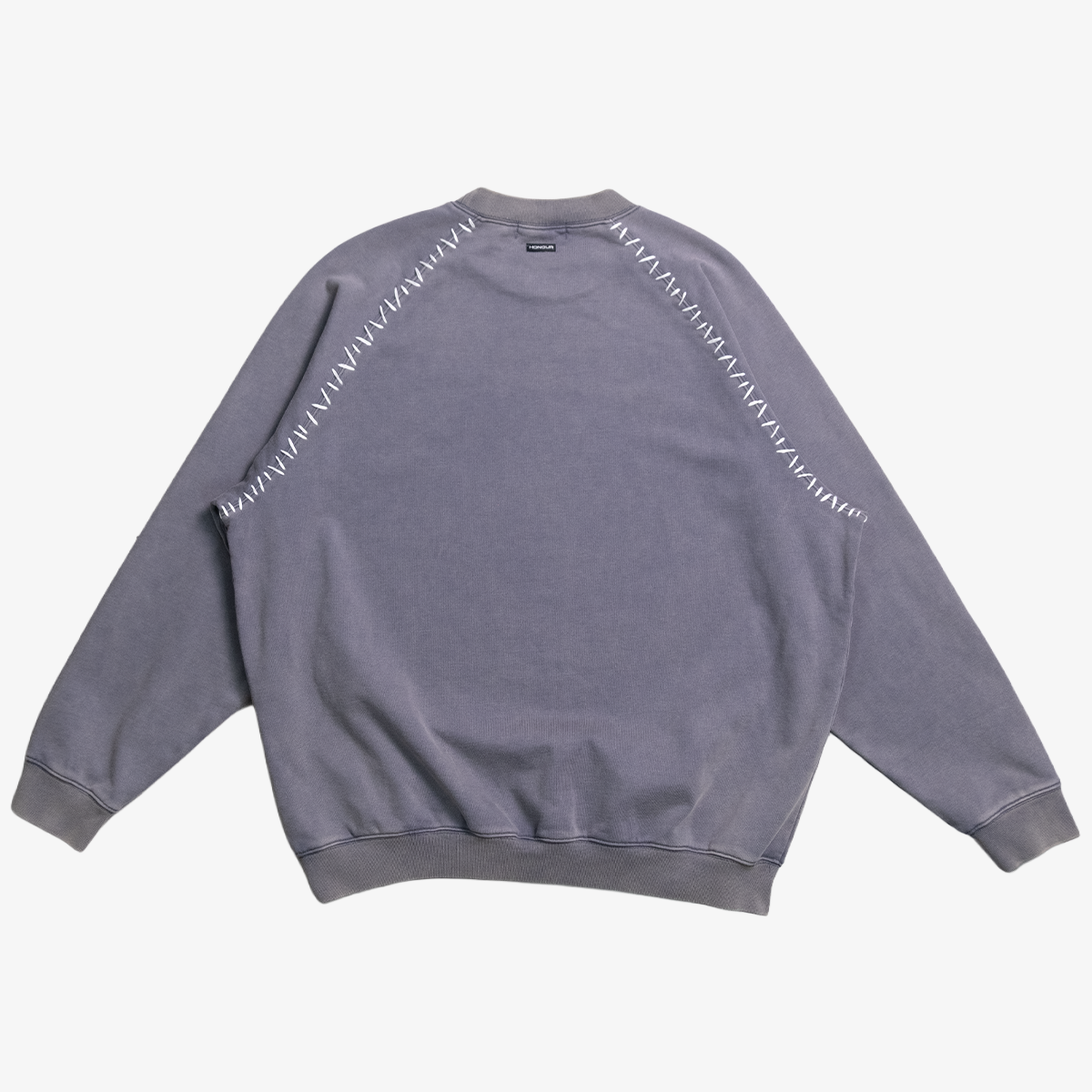 Honour Frankenstitch Crewneck - Stone Blue