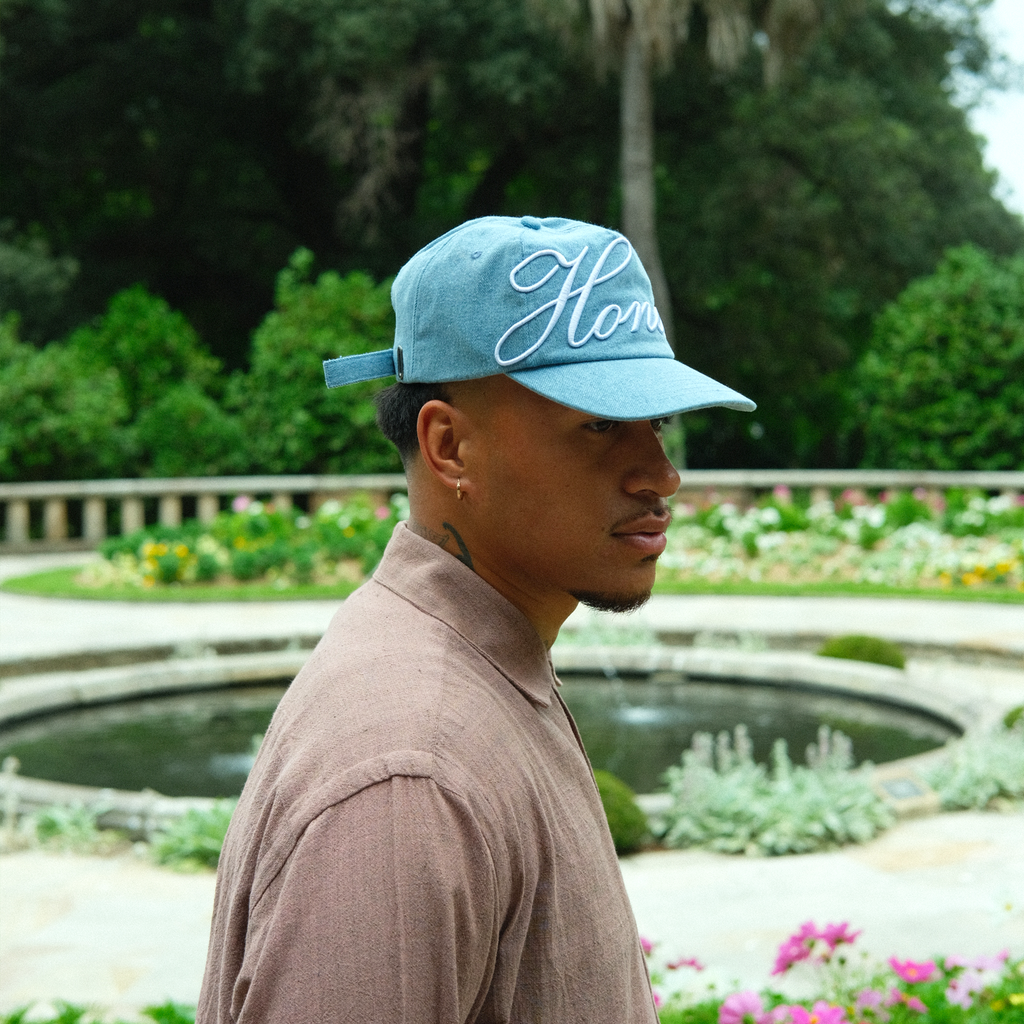 HONOUR Heritage Script Adjustable Hat 'Light Wash Denim'