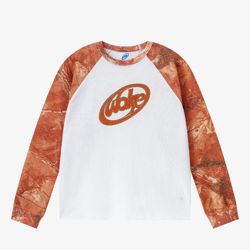 Woke Edge Wave Logo Real Tree Thermal 'Orange'