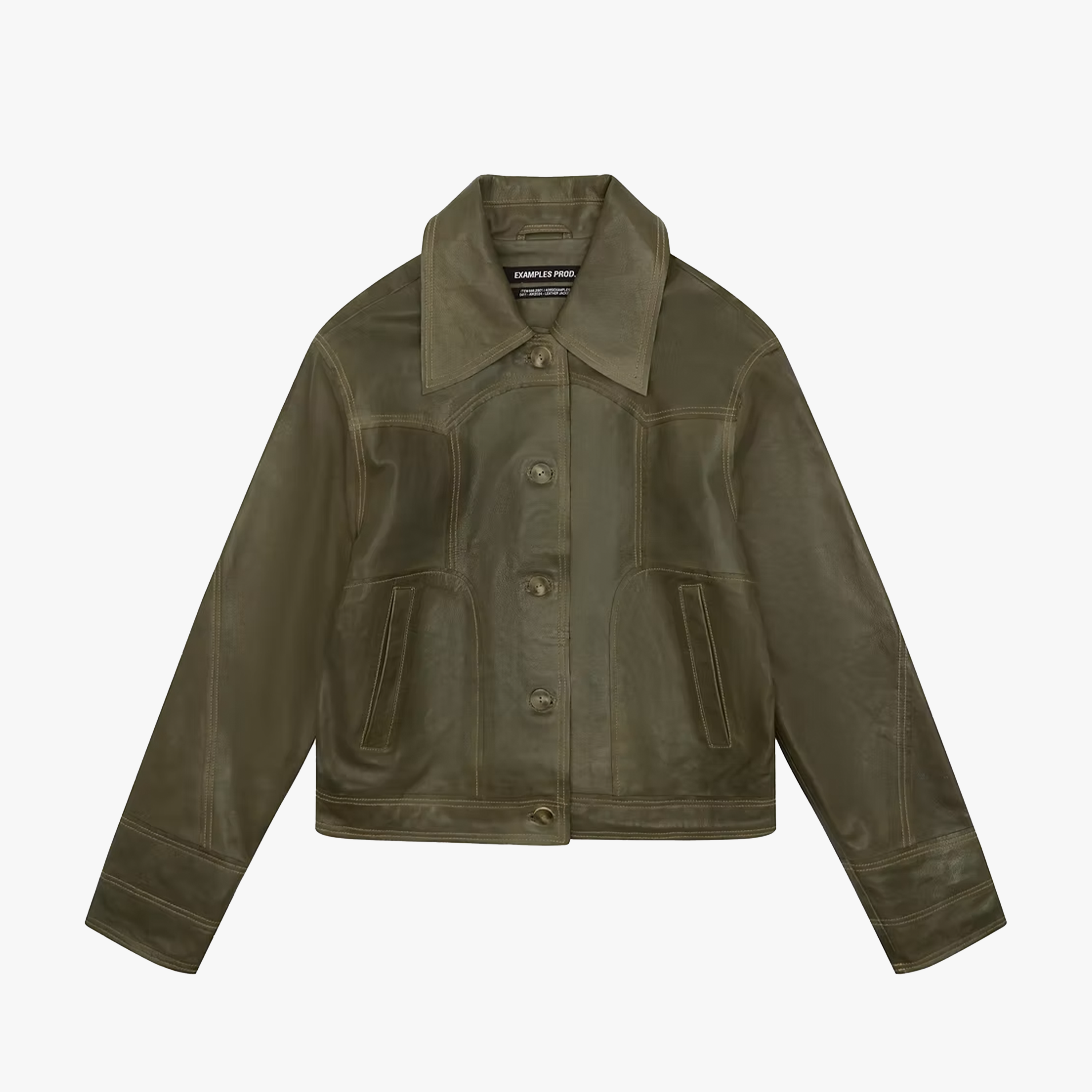 Examples Raw Edge Leather Jacket
