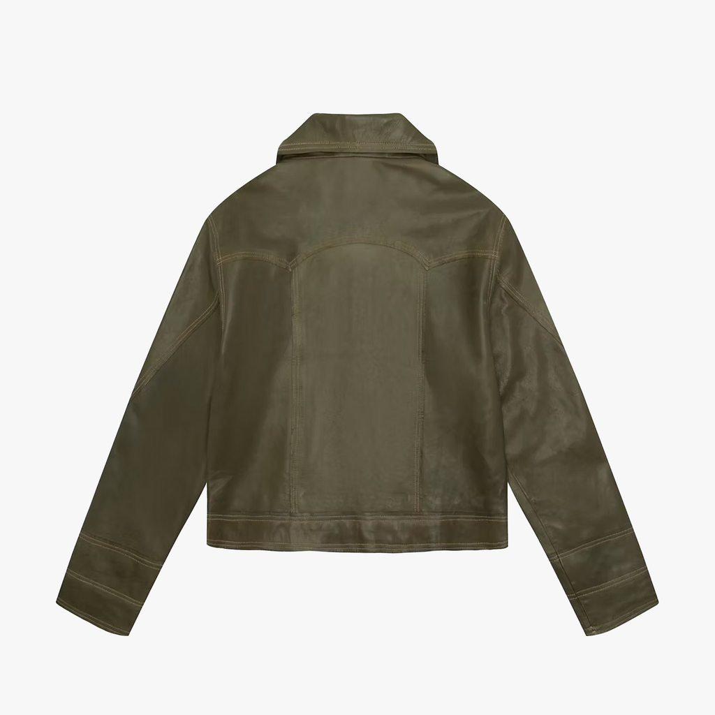 Examples Raw Edge Leather Jacket
