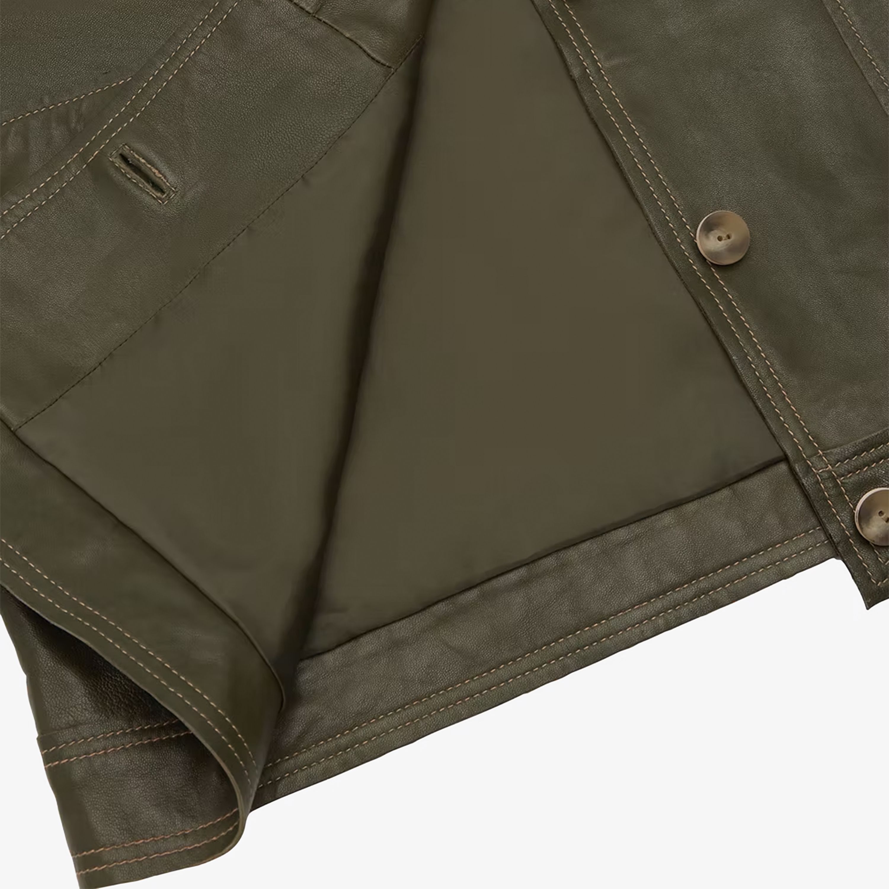 Examples Raw Edge Leather Jacket