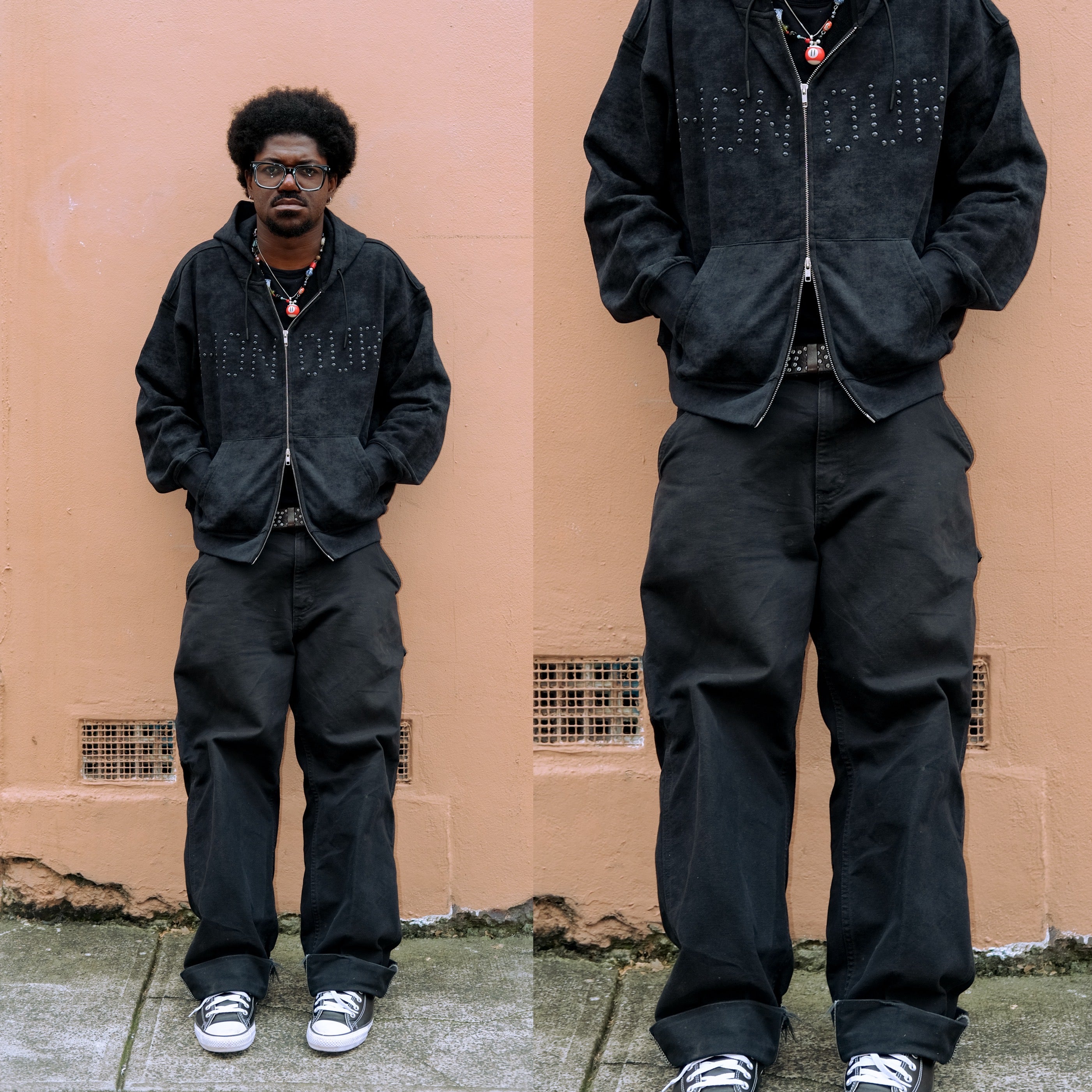 Honour Orb Zip Hood - Black