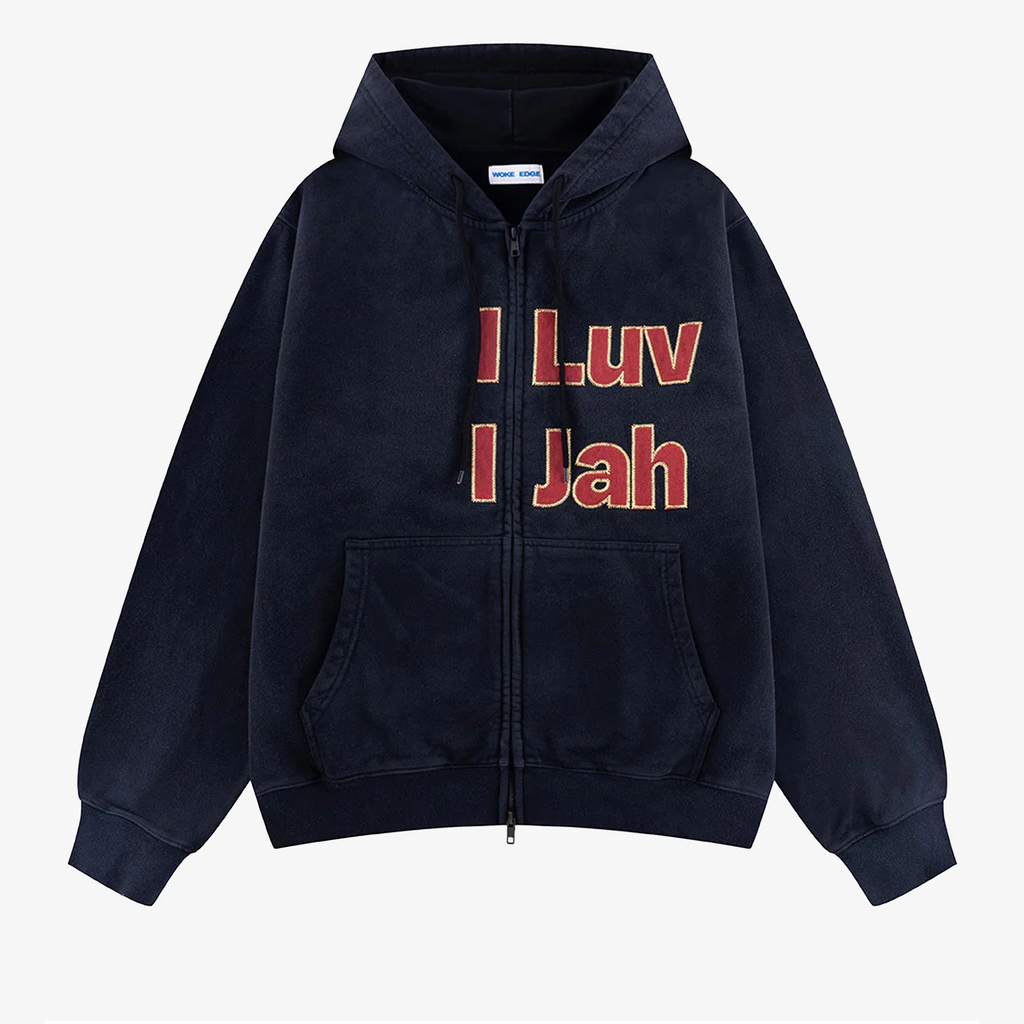 Woke Edge 'I Luv I Jah' Zip Hoodie