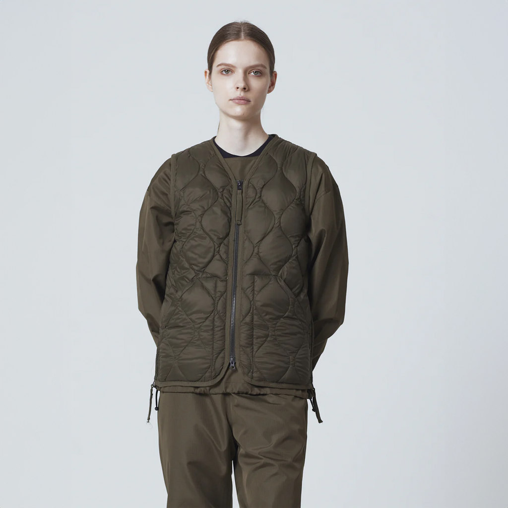 Taion Military V Neck W-Zip Down Vest (Soft Shell) 'Olive'