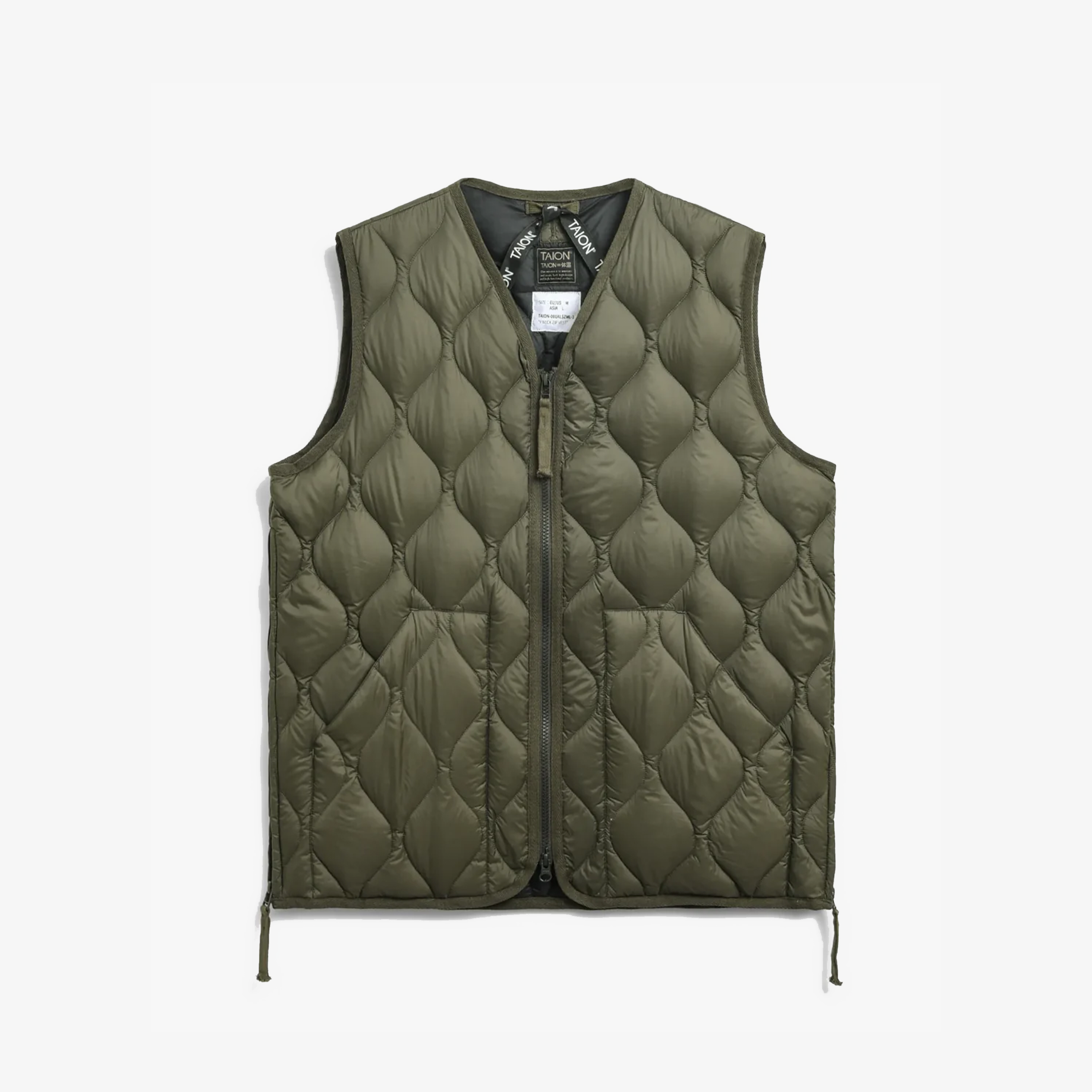Taion Military V Neck W-Zip Down Vest (Soft Shell) 'Olive'